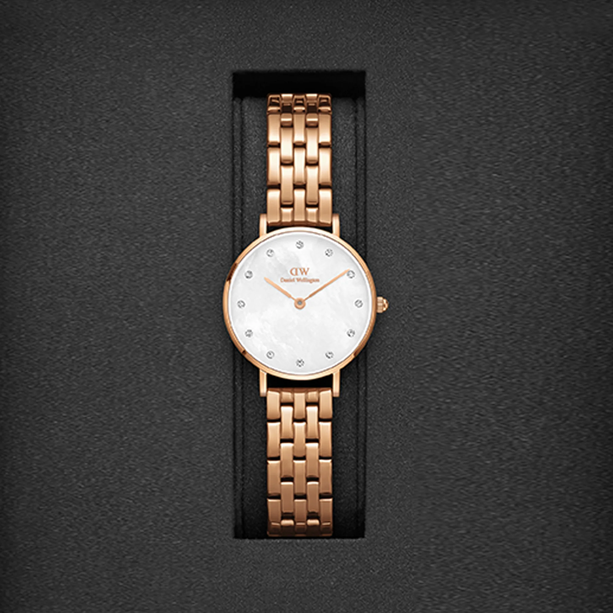 Petite Women Quartz Mother Of Pearl Dial Analog Stainless Steel Watch DW00100613K - Image 7