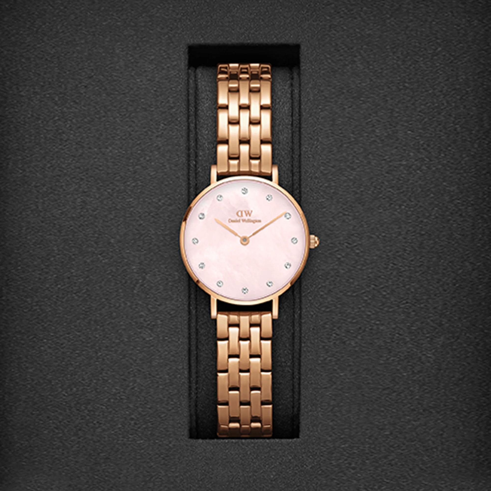 Petite Women Quartz Mother Of Pearl Dial Analog Stainless Steel Watch DW00100617K - Image 7