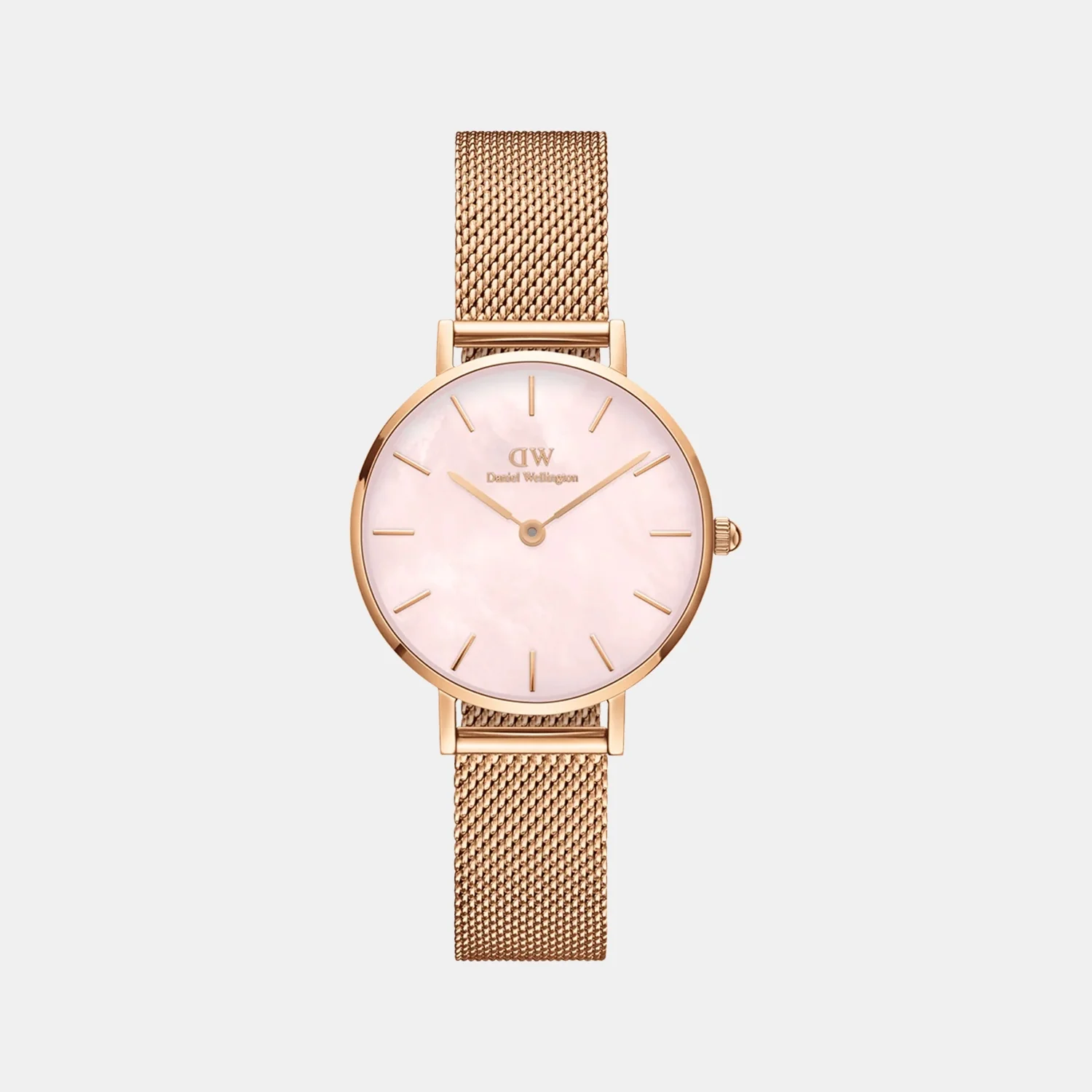 Petite Women Quartz Pink Mother of Pearl Dial Analog Stainless Steel Watch DW00100516K - Image 2