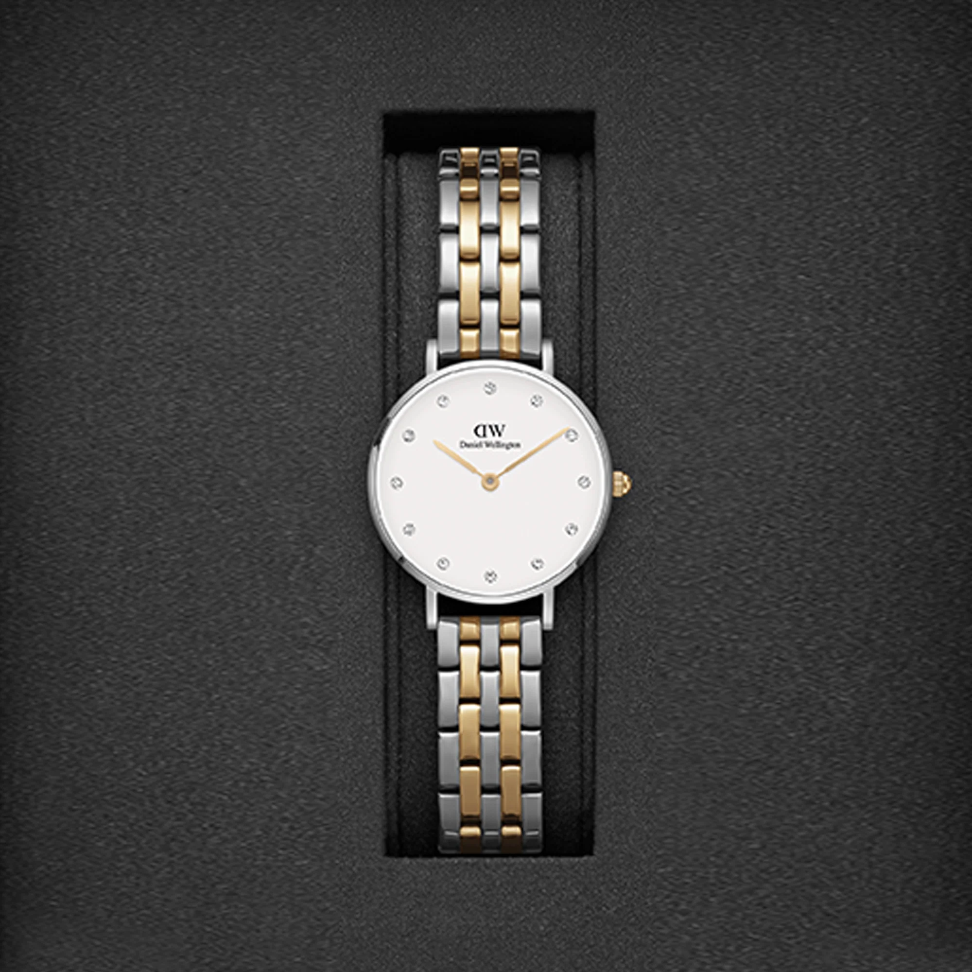 Petite Women Quartz White Dial Analog Stainless Steel Watch DW00100616K - Image 7