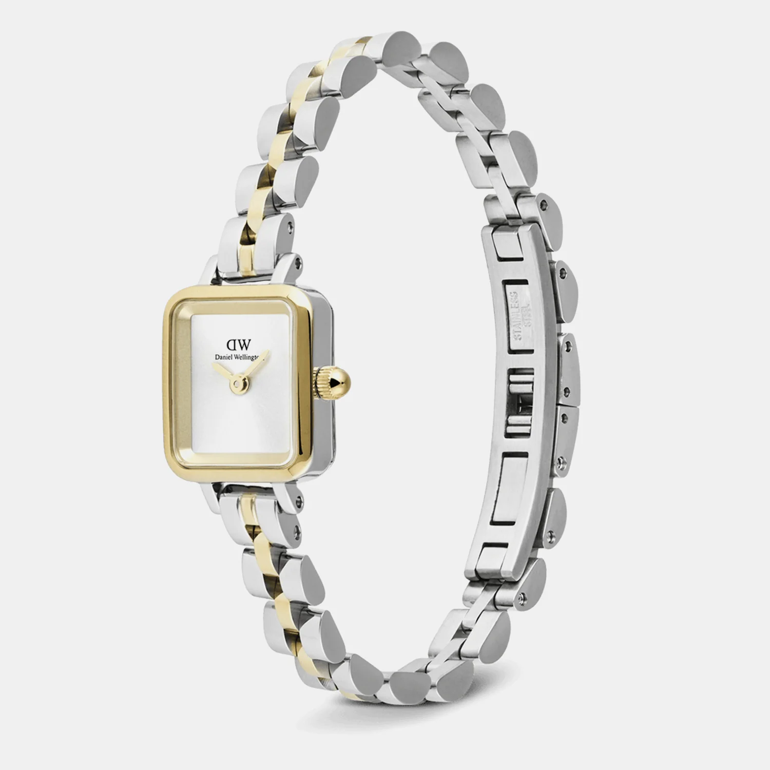 Quadro Mini Arch 3-link Women Quartz White Dial Analog Stainless Steel Watch DW00100925 - Image 4