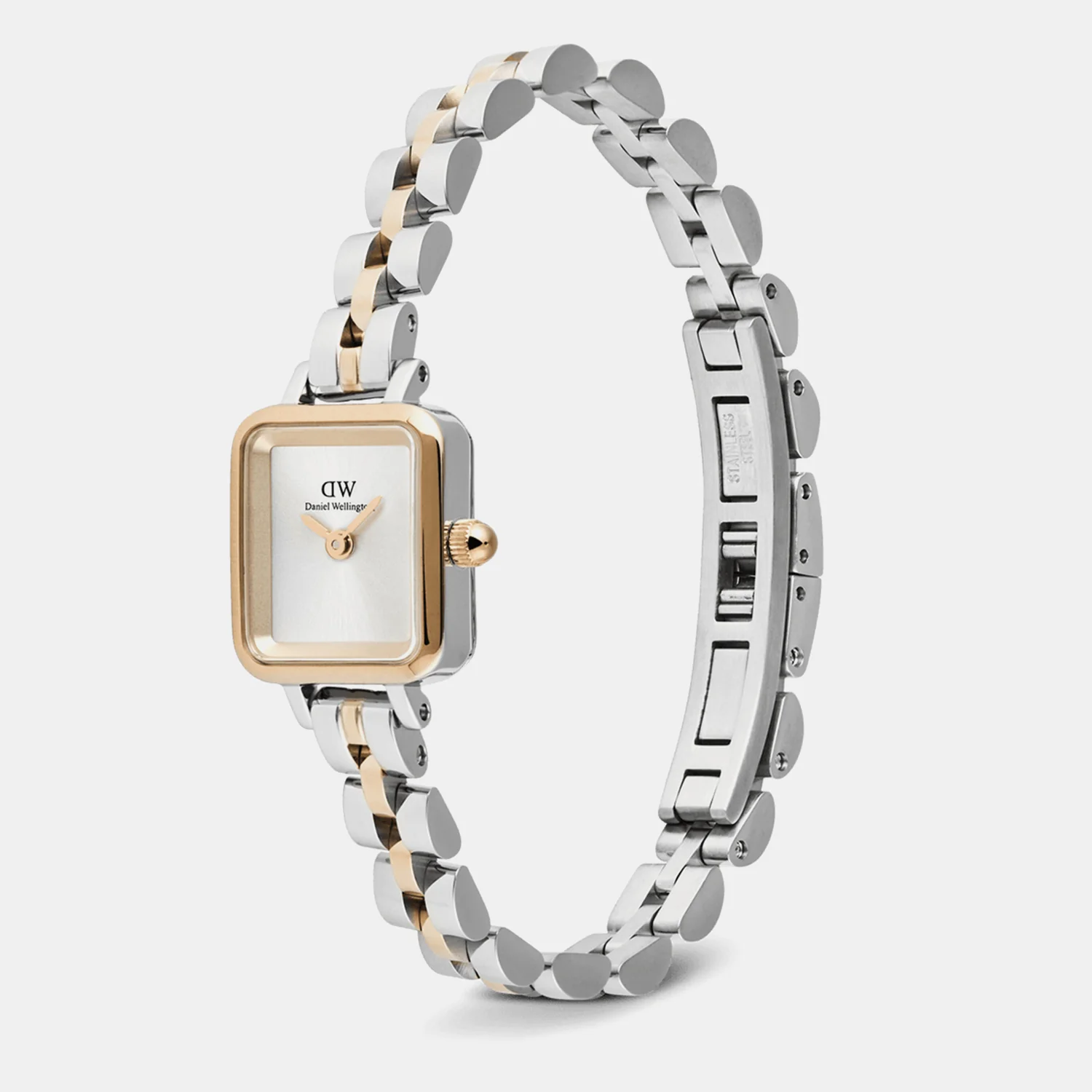 Quadro Mini Arch 3-link Women Quartz White Dial Analog Stainless Steel Watch DW00100926 - Image 4