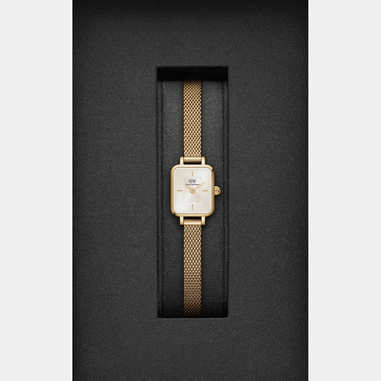 Quadro Women Quartz Beige Dial Analog Stainless Steel Watch DW00100656K - Image 3