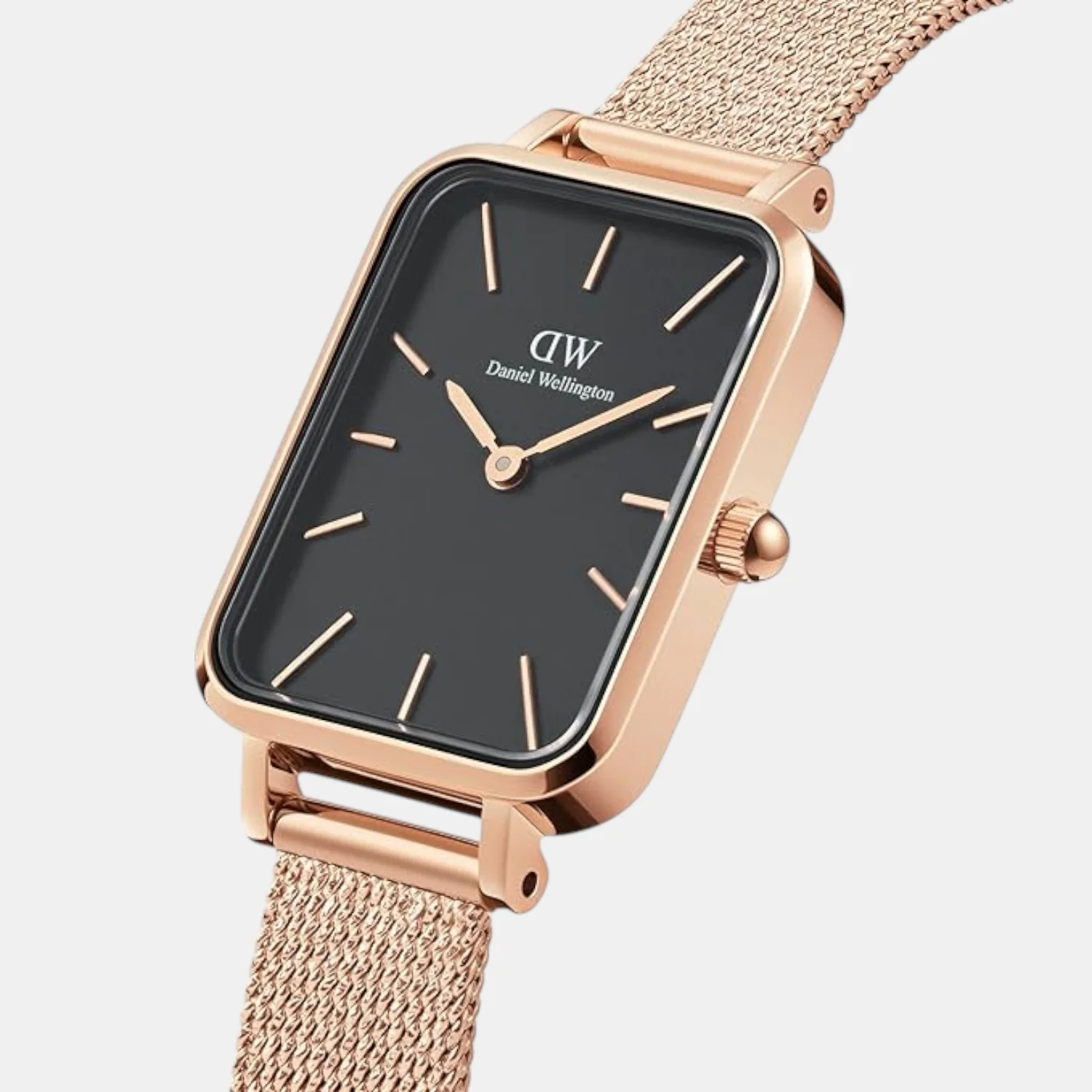 Quadro Women Quartz Black Dial Analog Mesh Watch DW00100432K - Image 2