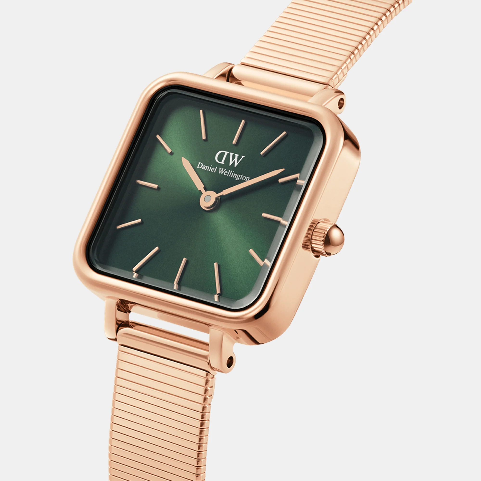 Quadro Women Quartz Green Dial Analog Stainless Steel Watch DW00100520 - Image 2