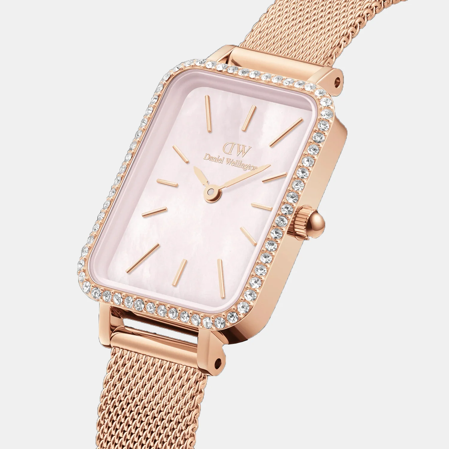 Quadro Women Quartz Mother Of Pearl Dial Analog Stainless Steel Watch DW00100669 - Image 2