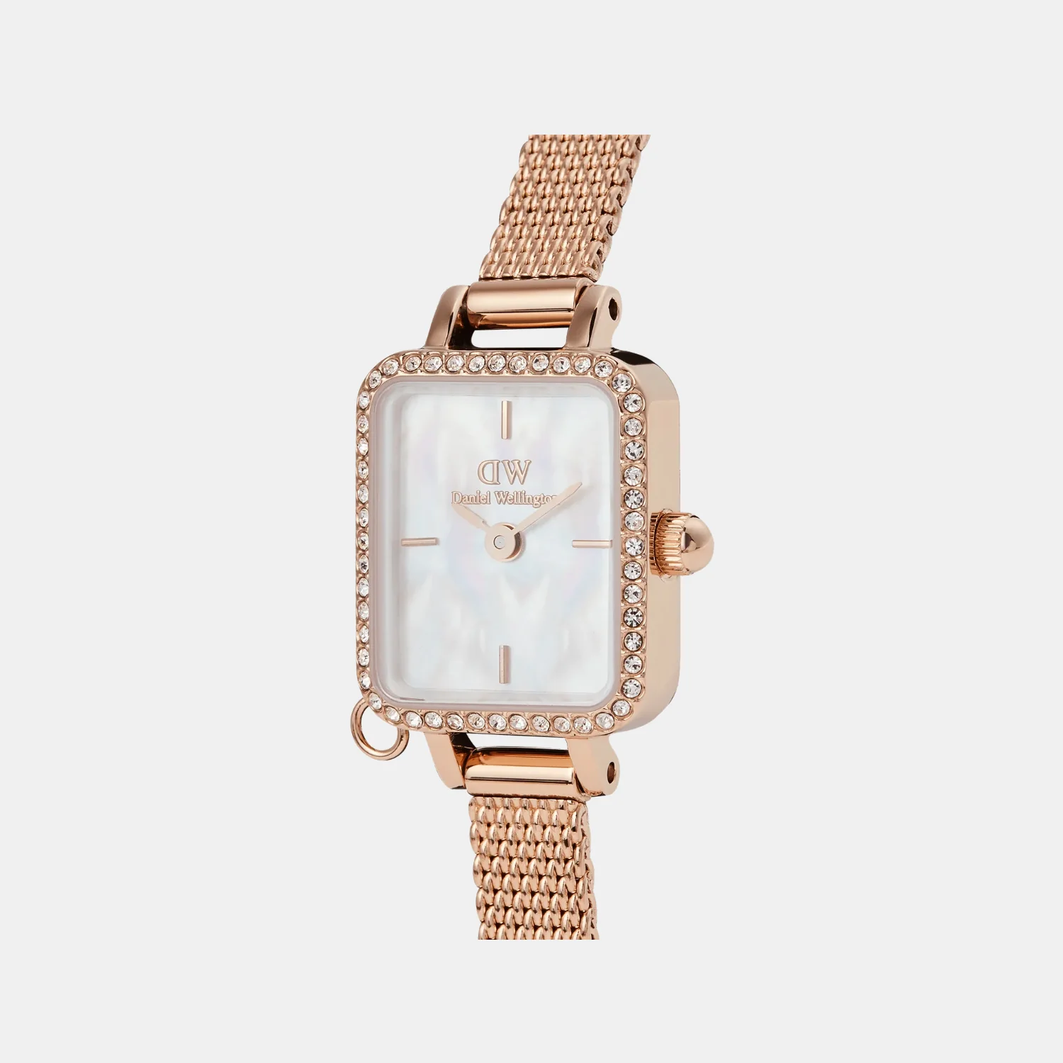 Quadro Women Quartz White Dial Analog Mesh Watch DW00100751 - Image 3