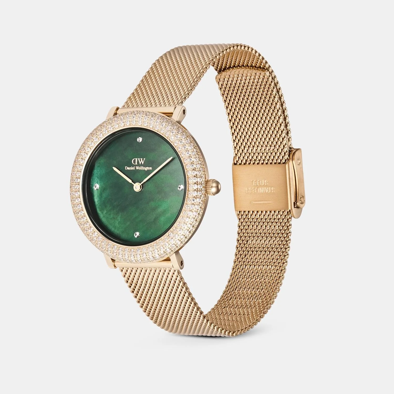 Women Quartz Green Dial Analog Stainless Steel Watch DW00100824K - Image 2