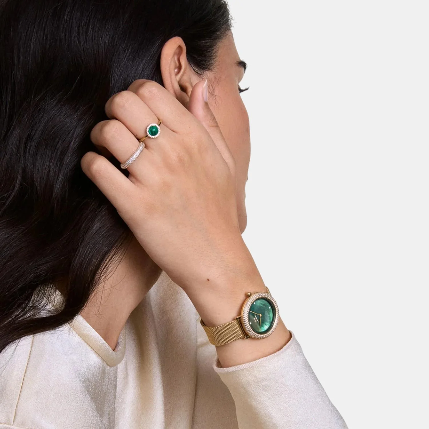 Women Quartz Green Dial Analog Stainless Steel Watch DW00100824K - Image 4