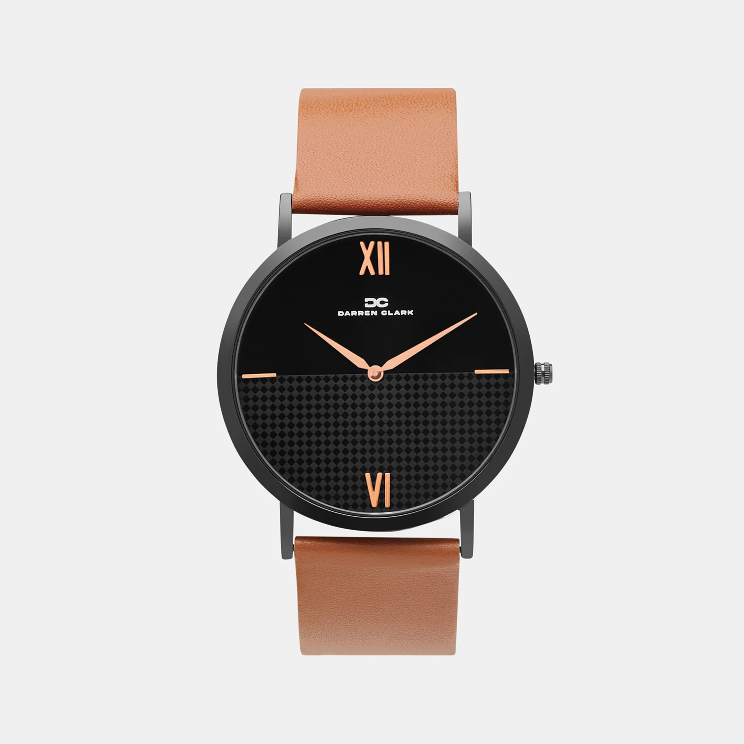 Men Quartz Black Dial Analog Leather Watch 1005R-L0404
