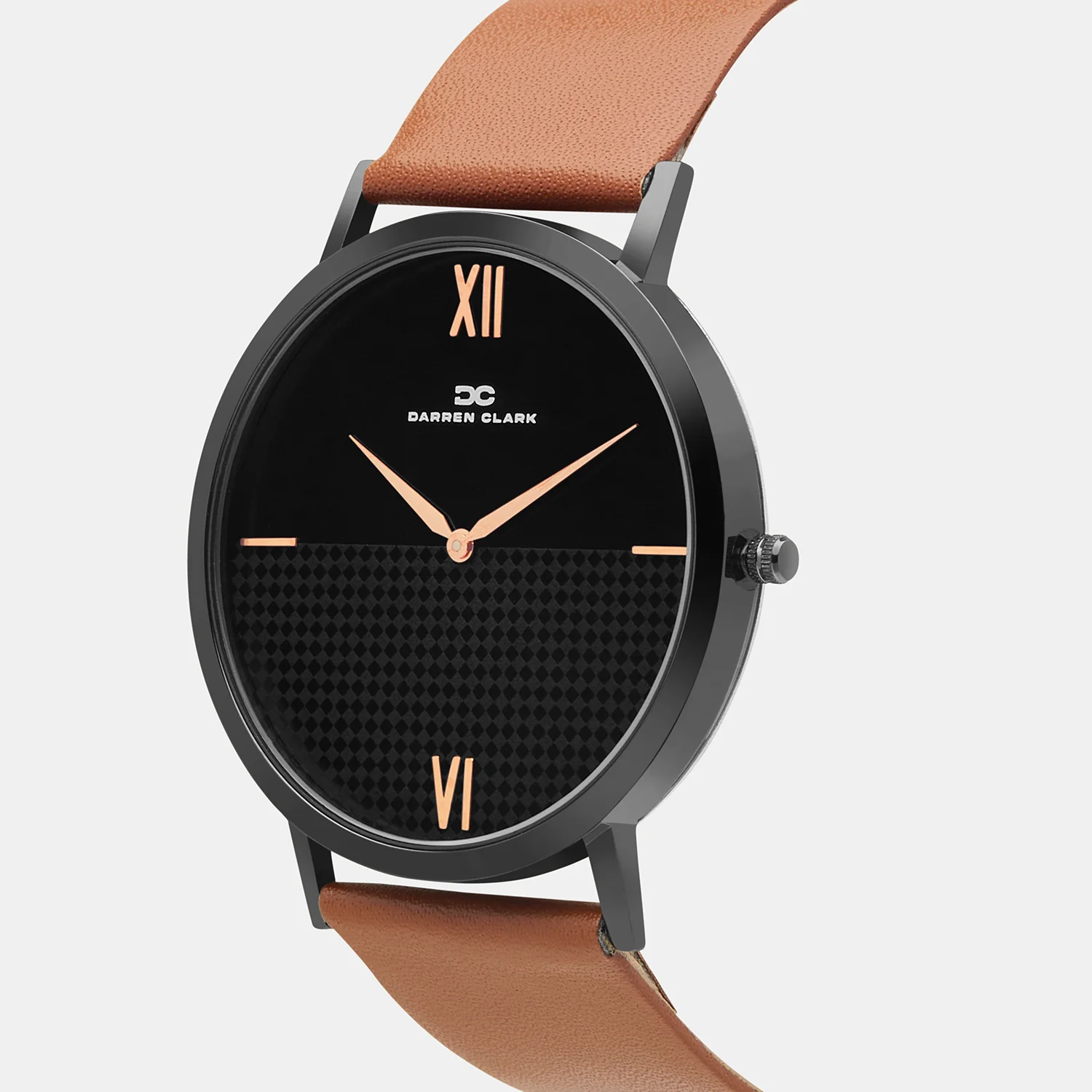 Men Quartz Black Dial Analog Leather Watch 1005R-L0404 - Image 2
