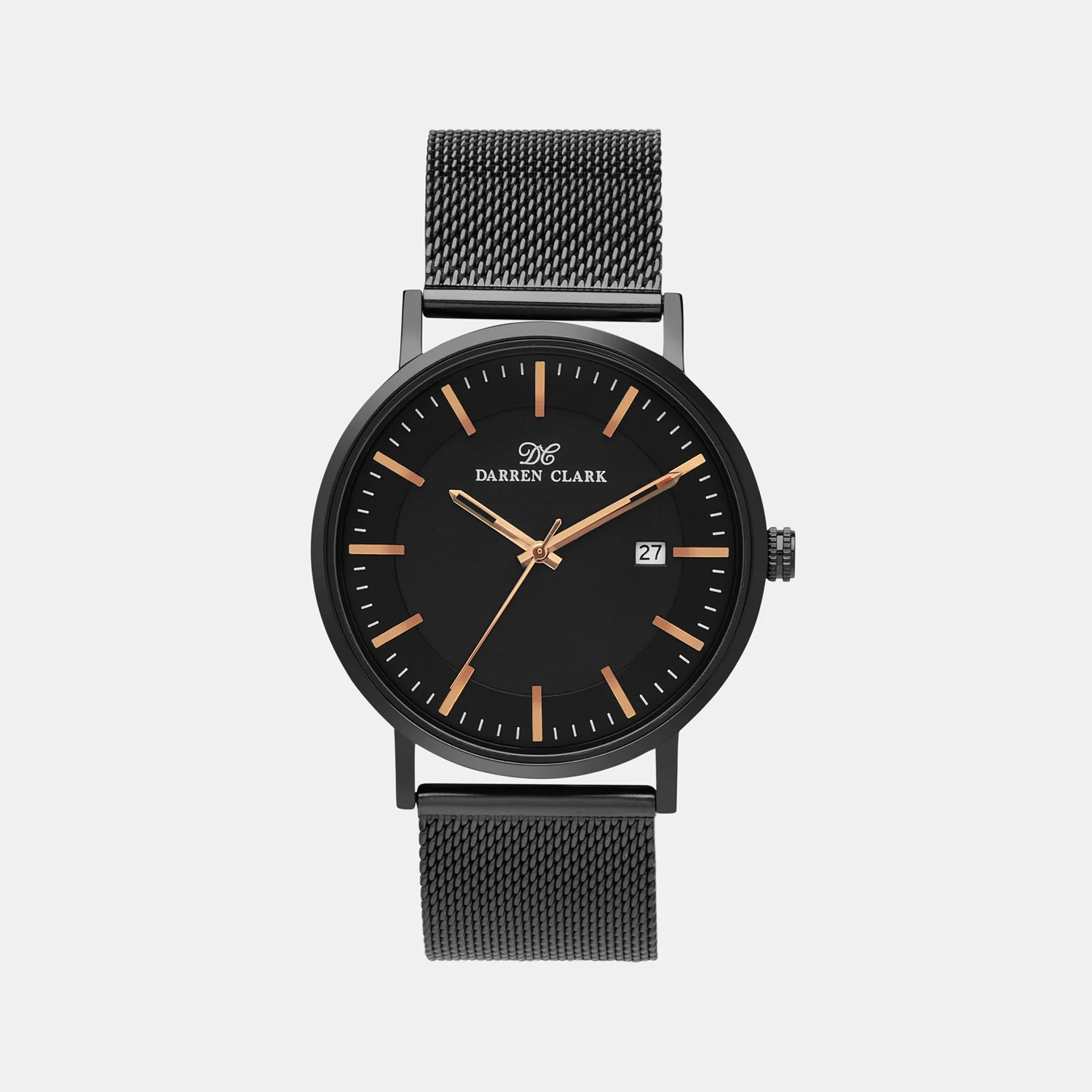 Men Quartz Black Dial Analog Mesh Watch 1004F-E0404