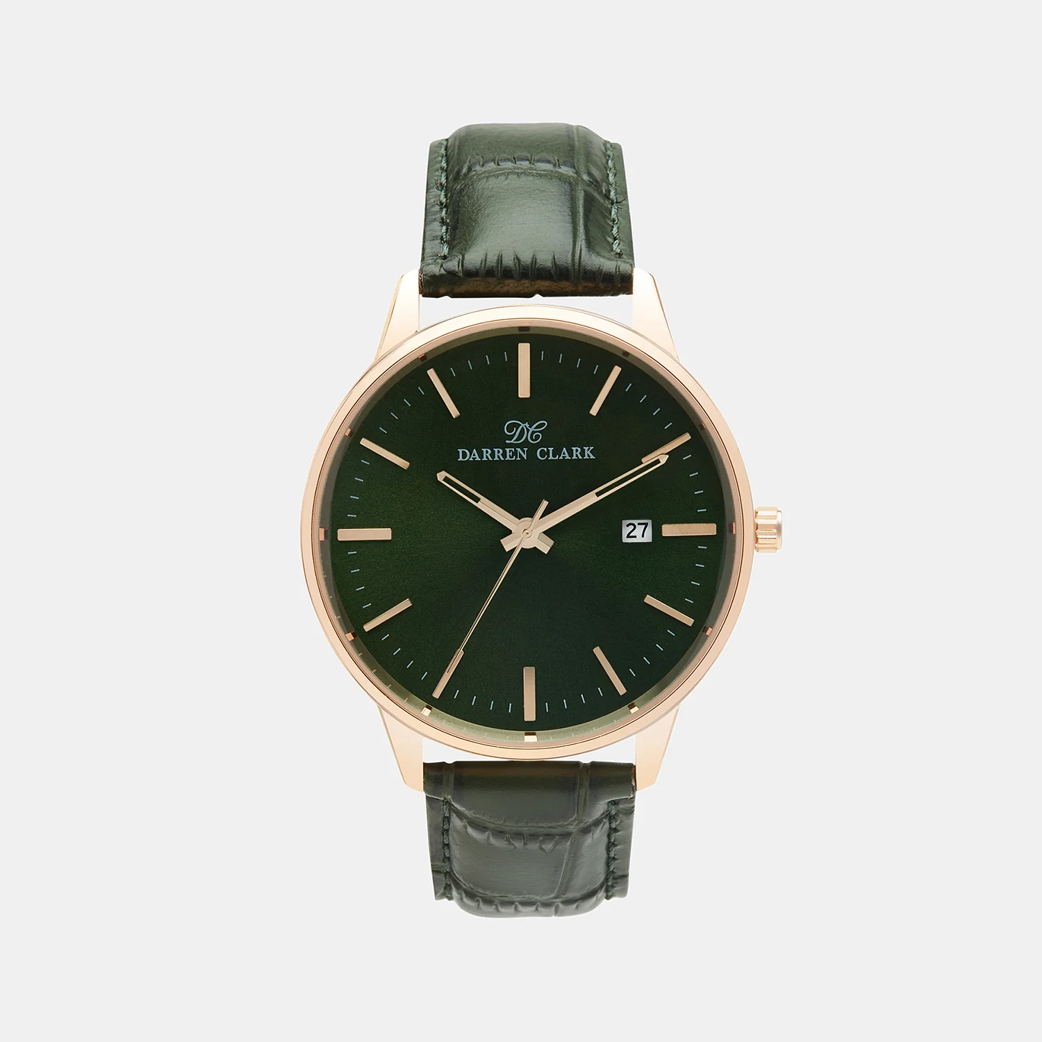 Men Quartz Green Dial Analog Leather Watch 1001L-L0314