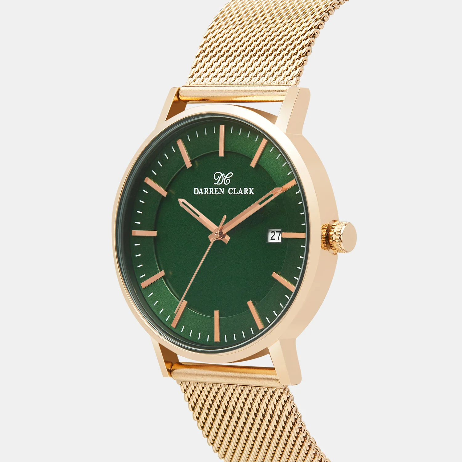 Men Quartz Green Dial Analog Mesh Watch 1004C-E0314 - Image 2