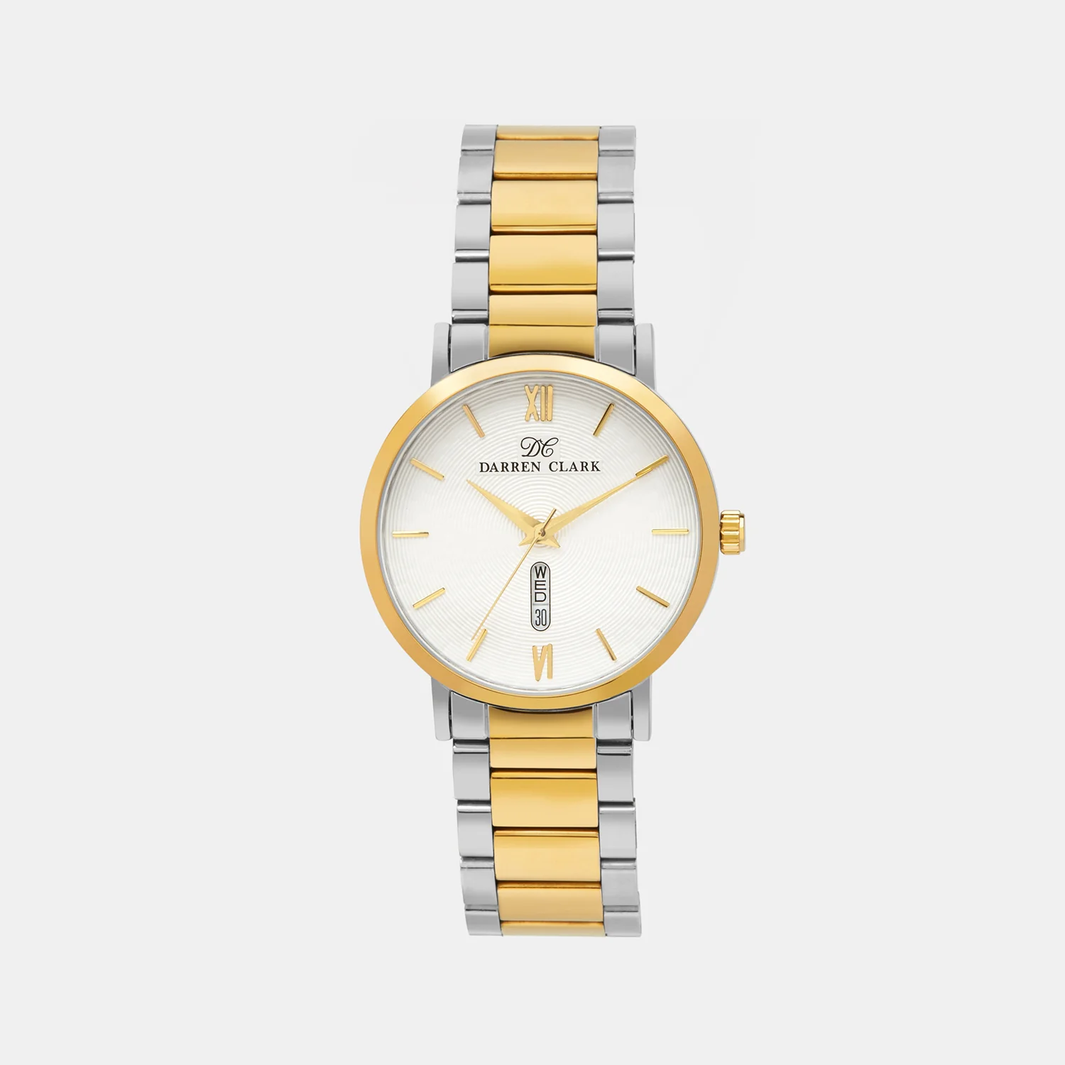 Men Quartz White Dial Analog Stainless Steel Watch 1002D-M0203