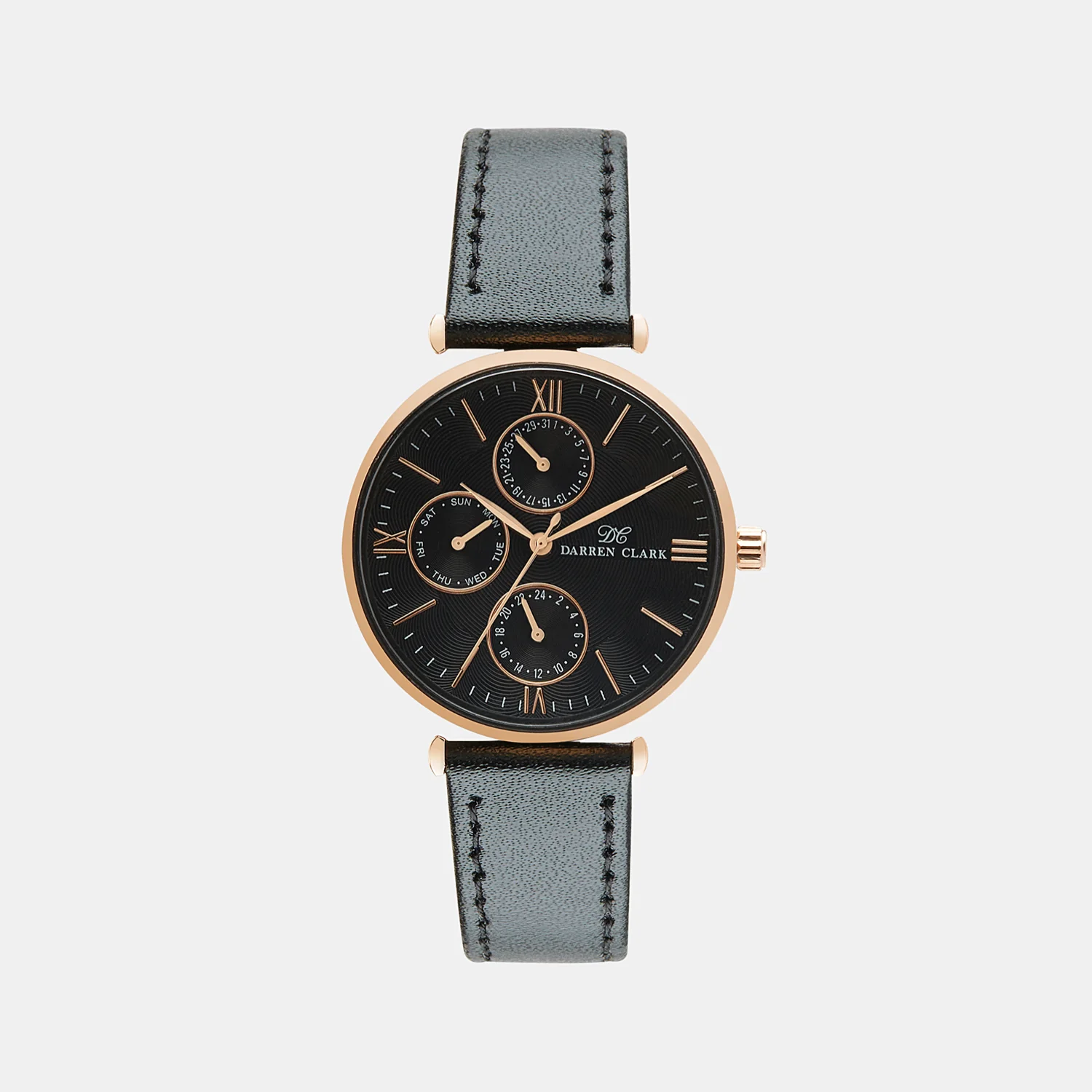 Women Quartz Black Dial Chronograph Leather Watch 2003F-L0304