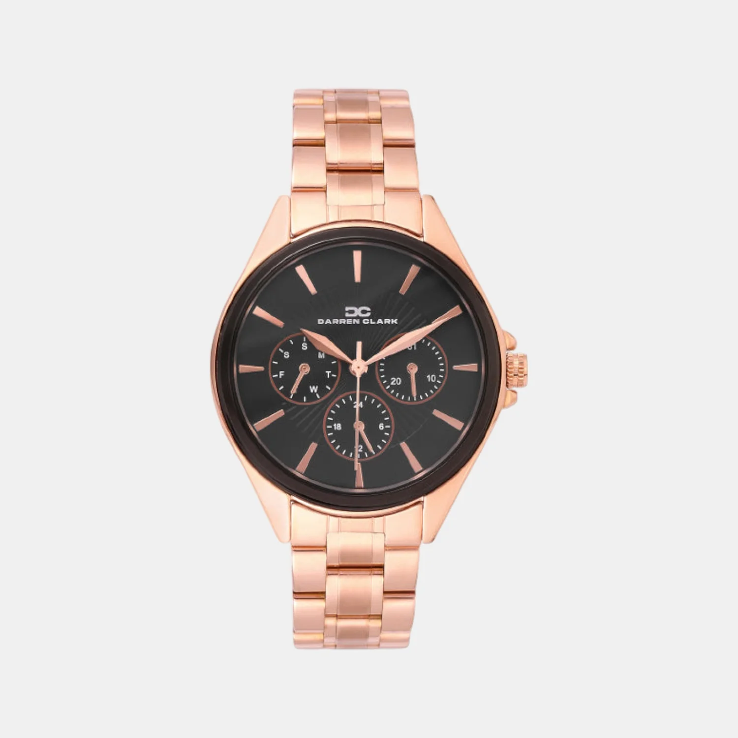 Women Quartz Black Dial Multi-Function Metal Watch 2010C-M0304