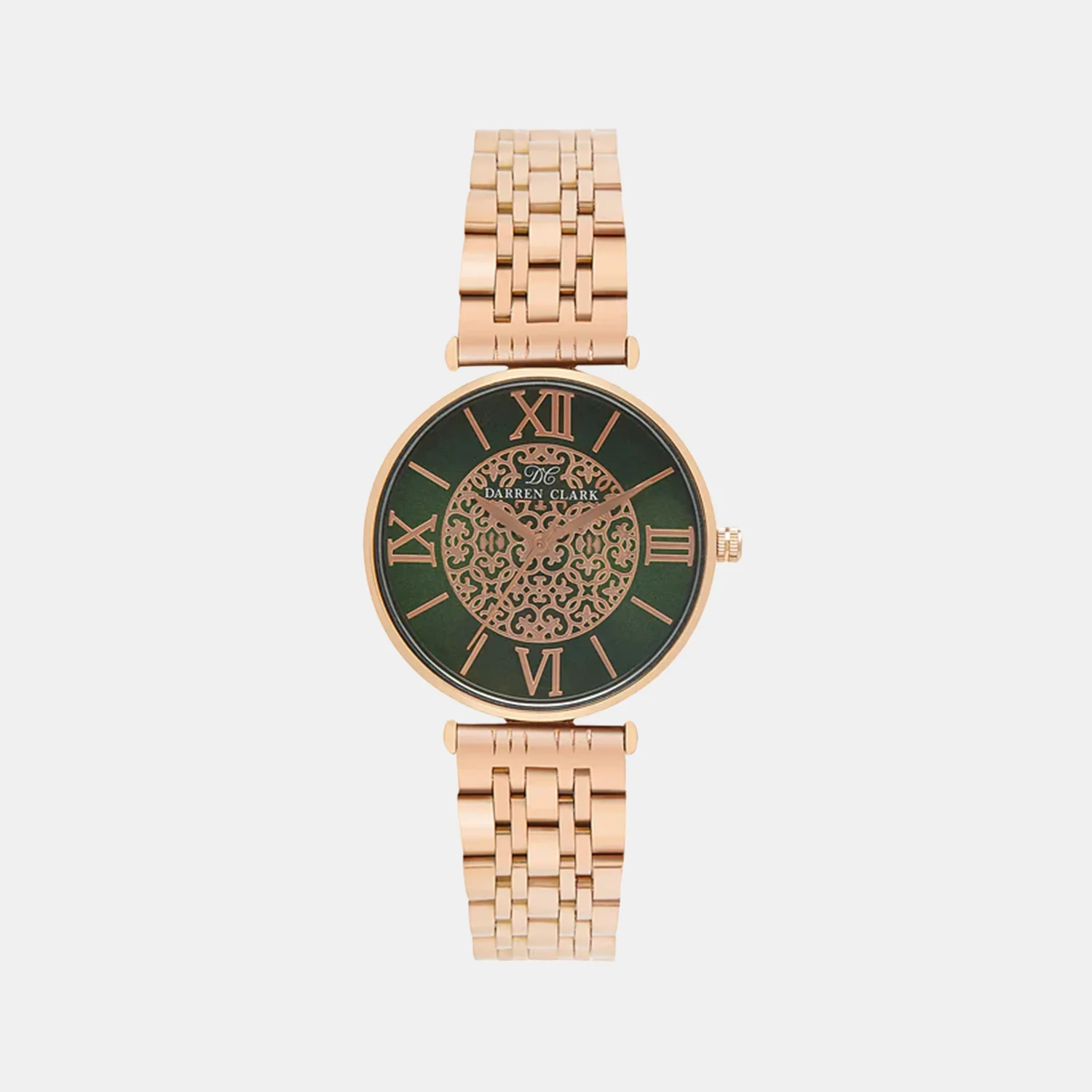 Women Quartz Green Dial Analog Metal Watch 2002C-M0314