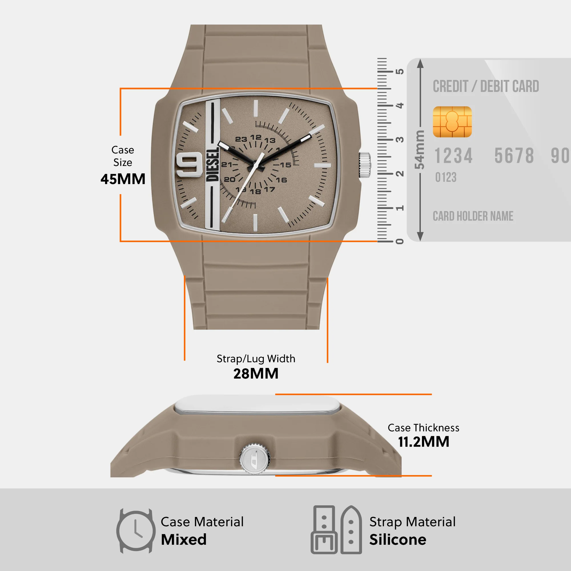 Cliffhanger 2.0 Men Quartz Beige Dial Analog Silicone Watch DZ2167 - Image 7