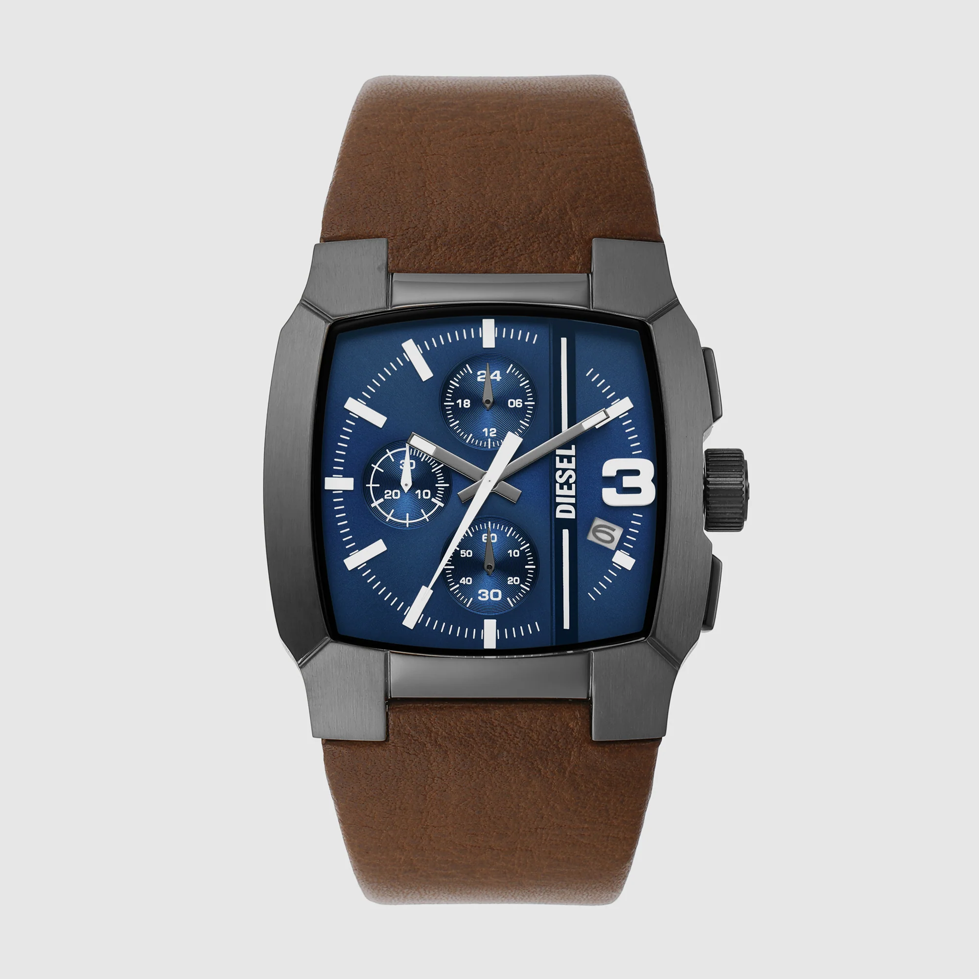 Cliffhanger Men Quartz Blue Dial Chronograph Leather Watch DZ4641
