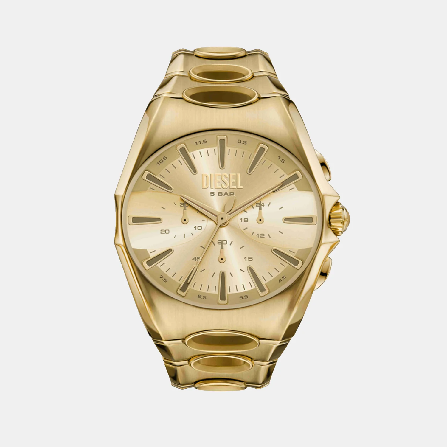 D-Curve Men Quartz Gold Dial Analog Stainless Steel Watch DZ4695