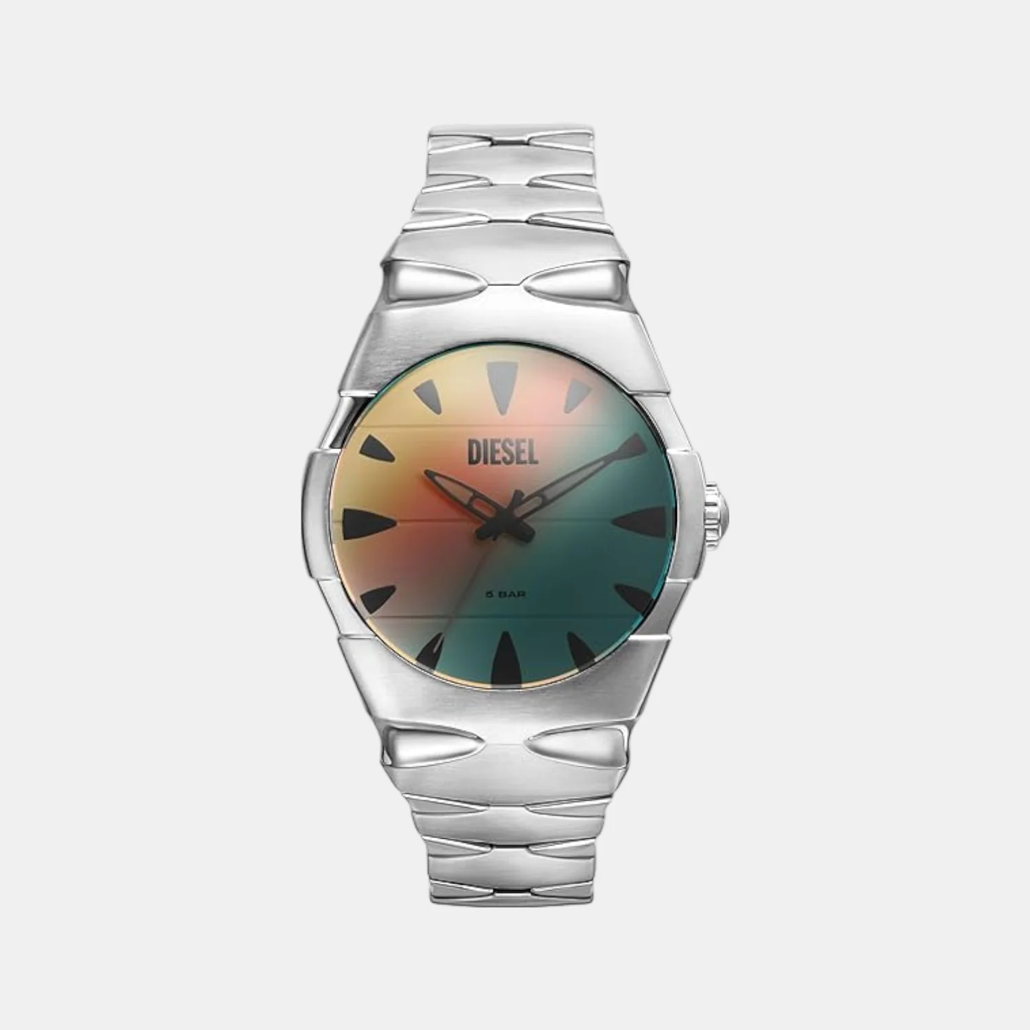 D-Sruptor Men Quartz Silver Dial Analog Stainless Steel Watch DZ2212 - Image 2