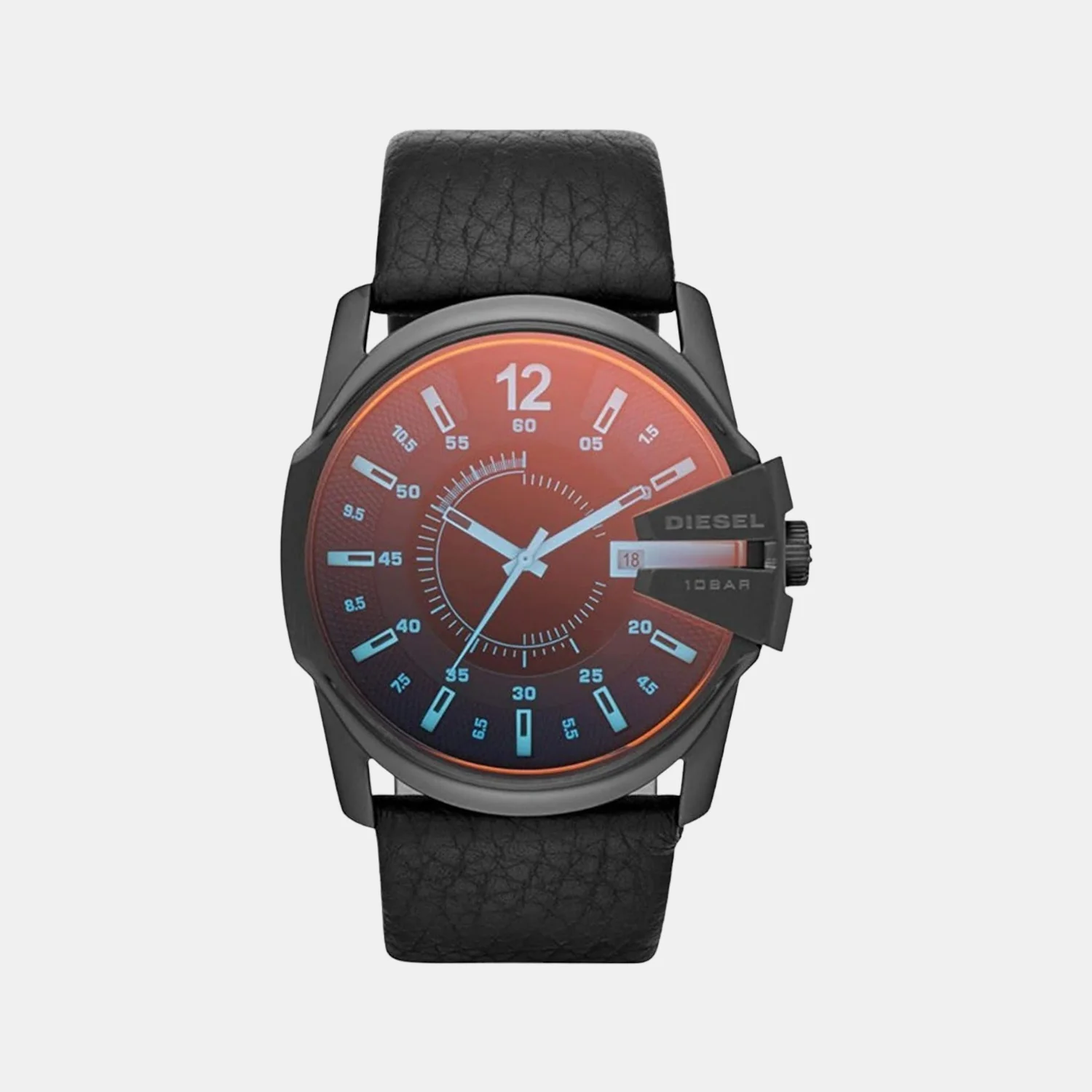 Master Chief Men Quartz Black Dial Analog Leather Watch DZ1657