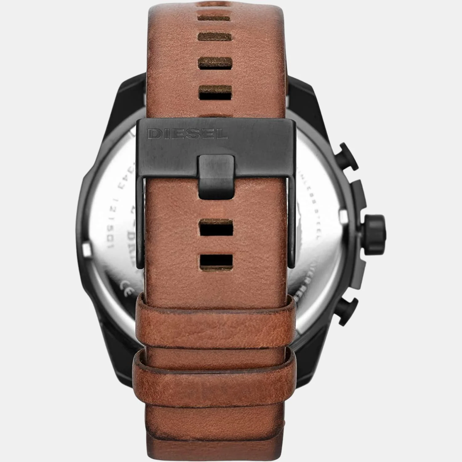 Mega Chief Men Quartz Black Dial Chronograph Leather Watch DZ4343 - Image 3