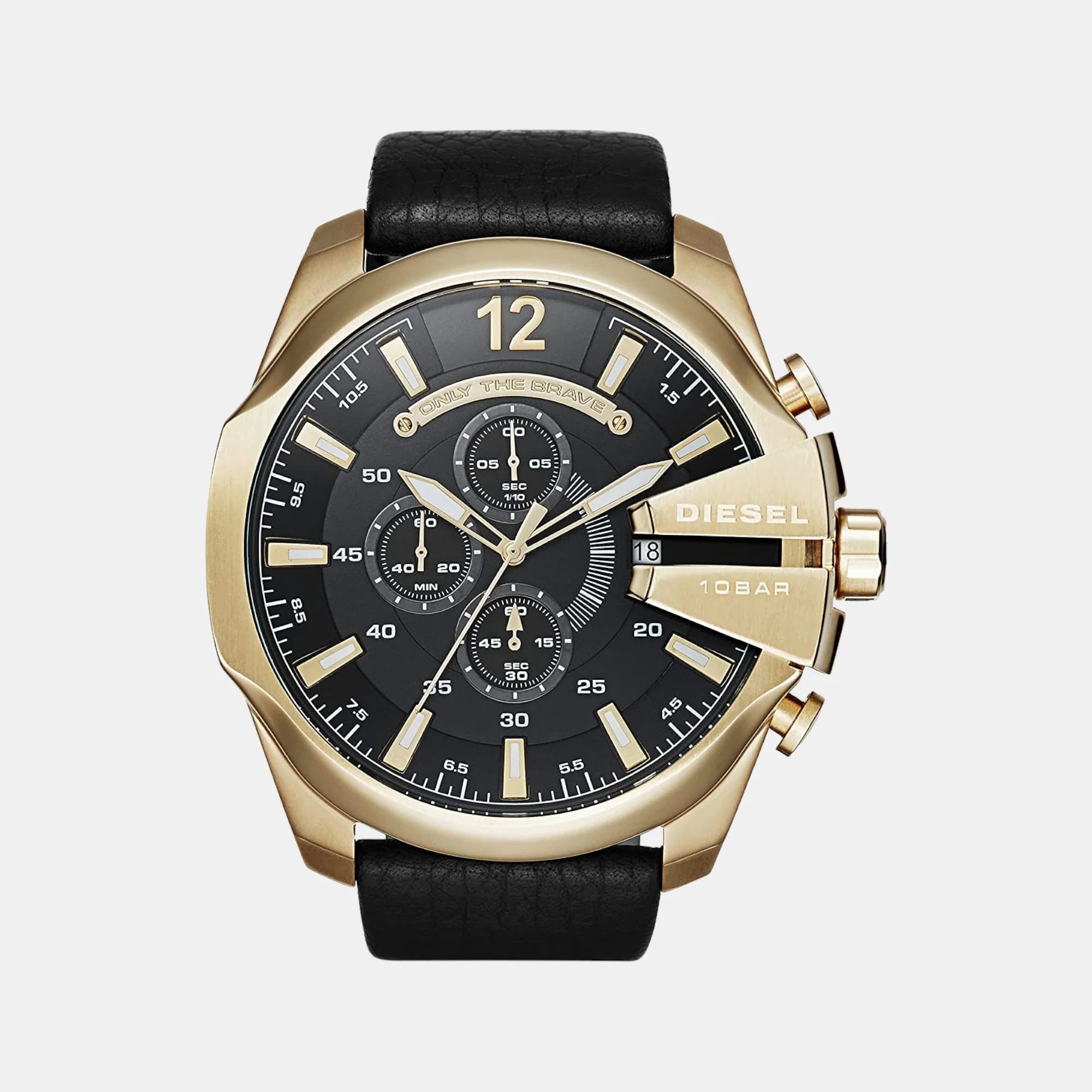 Mega Chief Men Quartz Black Dial Chronograph Leather Watch DZ4344 - Image 2