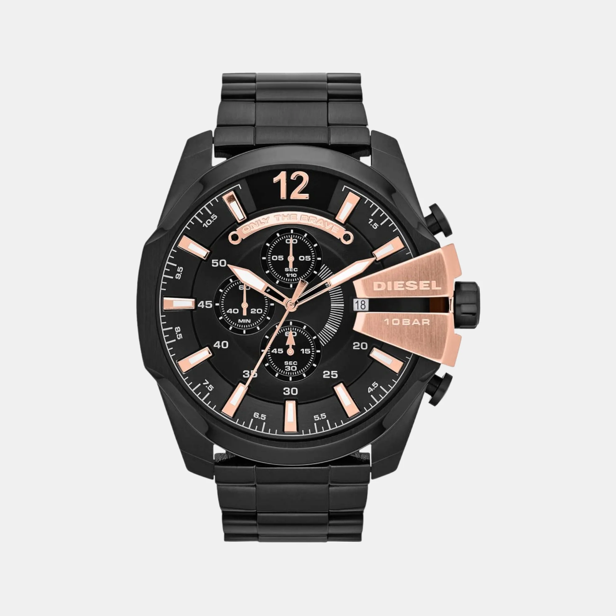 Mega Chief Men Quartz Black Dial Chronograph Stainless Steel Watch DZ4309 - Image 2