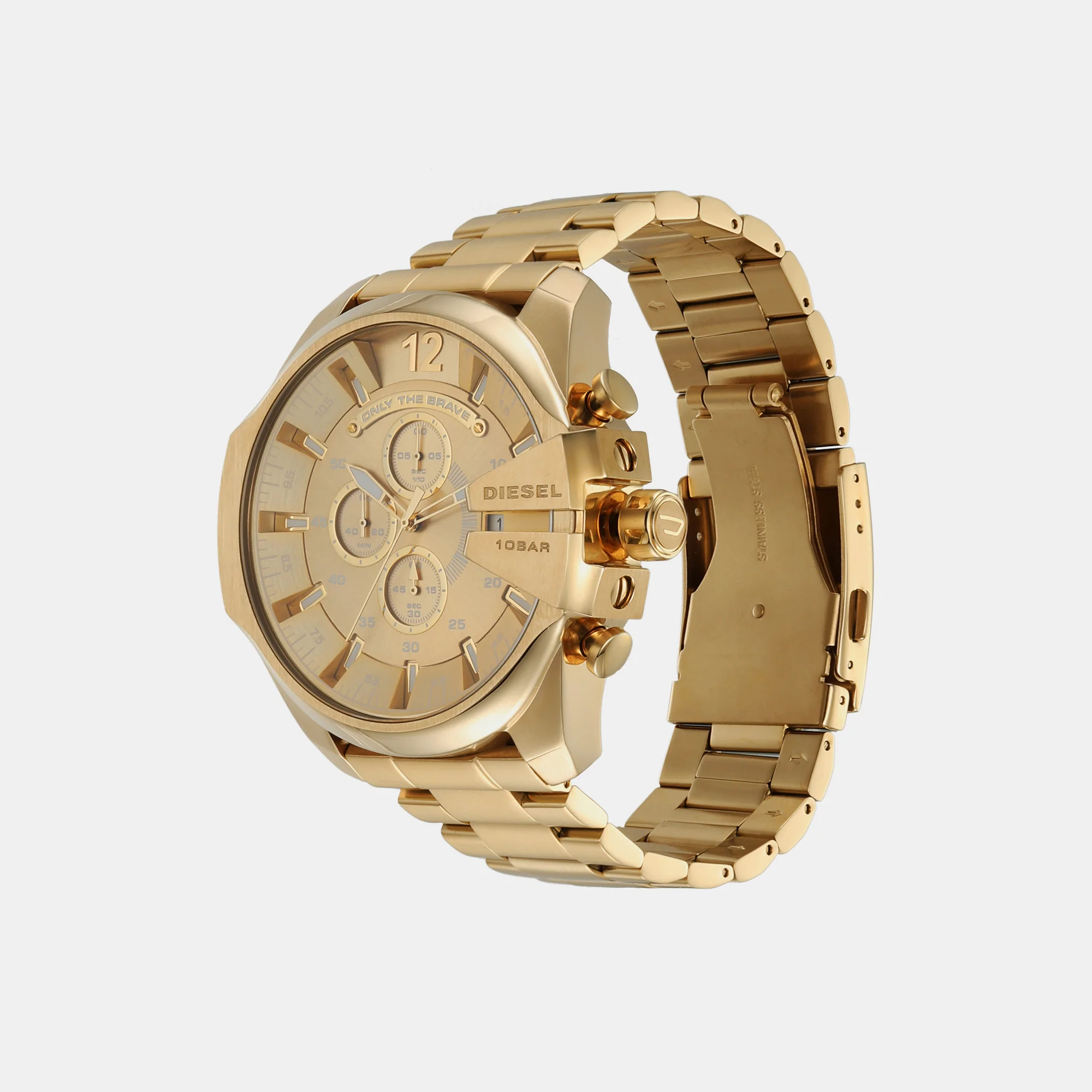 Mega Chief Men Quartz Gold Dial Chronograph Stainless Steel Watch DZ4360 - Image 3