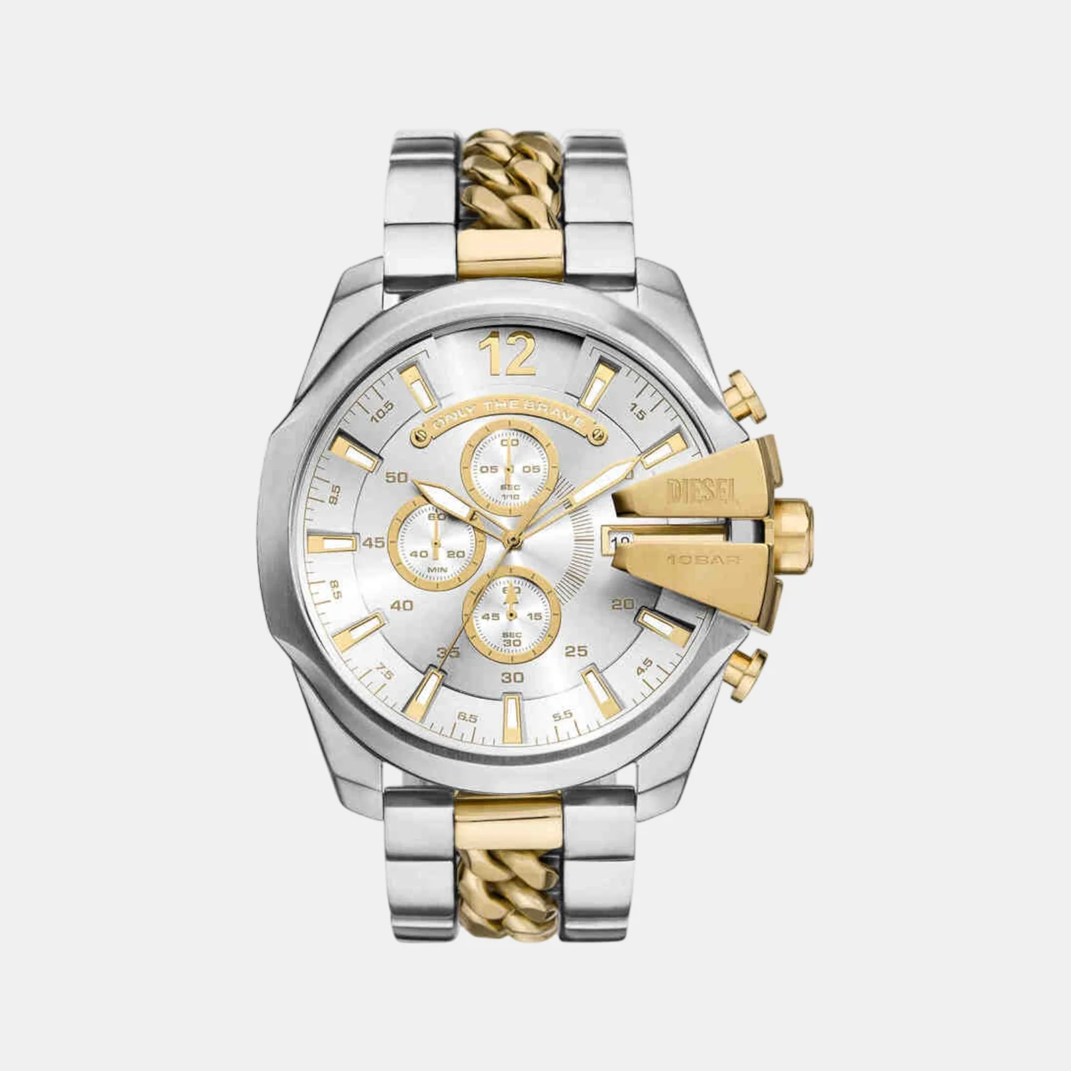 Mega Chief Men Quartz Two Tone Dial Chronograph Stainless Steel Watch DZ4672