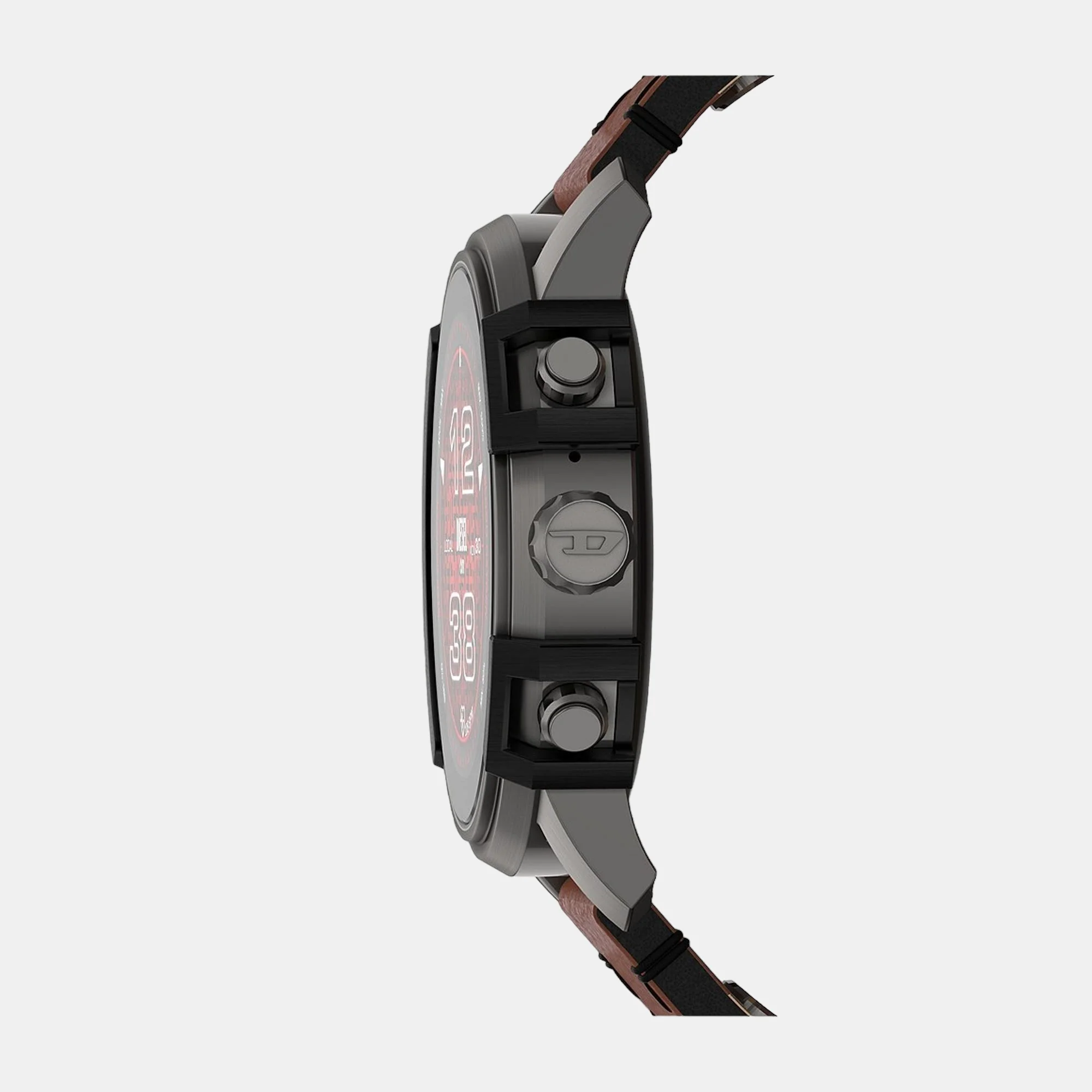Men Automatic Black Dial Digital Leather Watch DZT2043 - Image 2