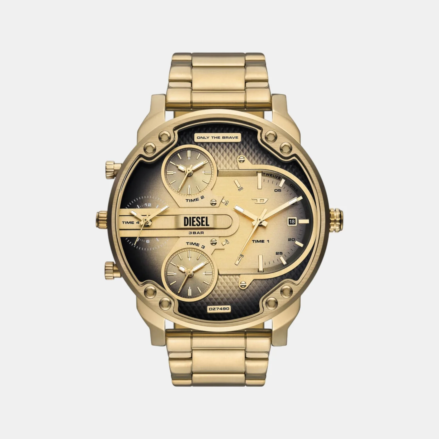 Mr. Daddy Slim Men Quartz Two Tone Dial Analog Stainless Steel Watch DZ7490