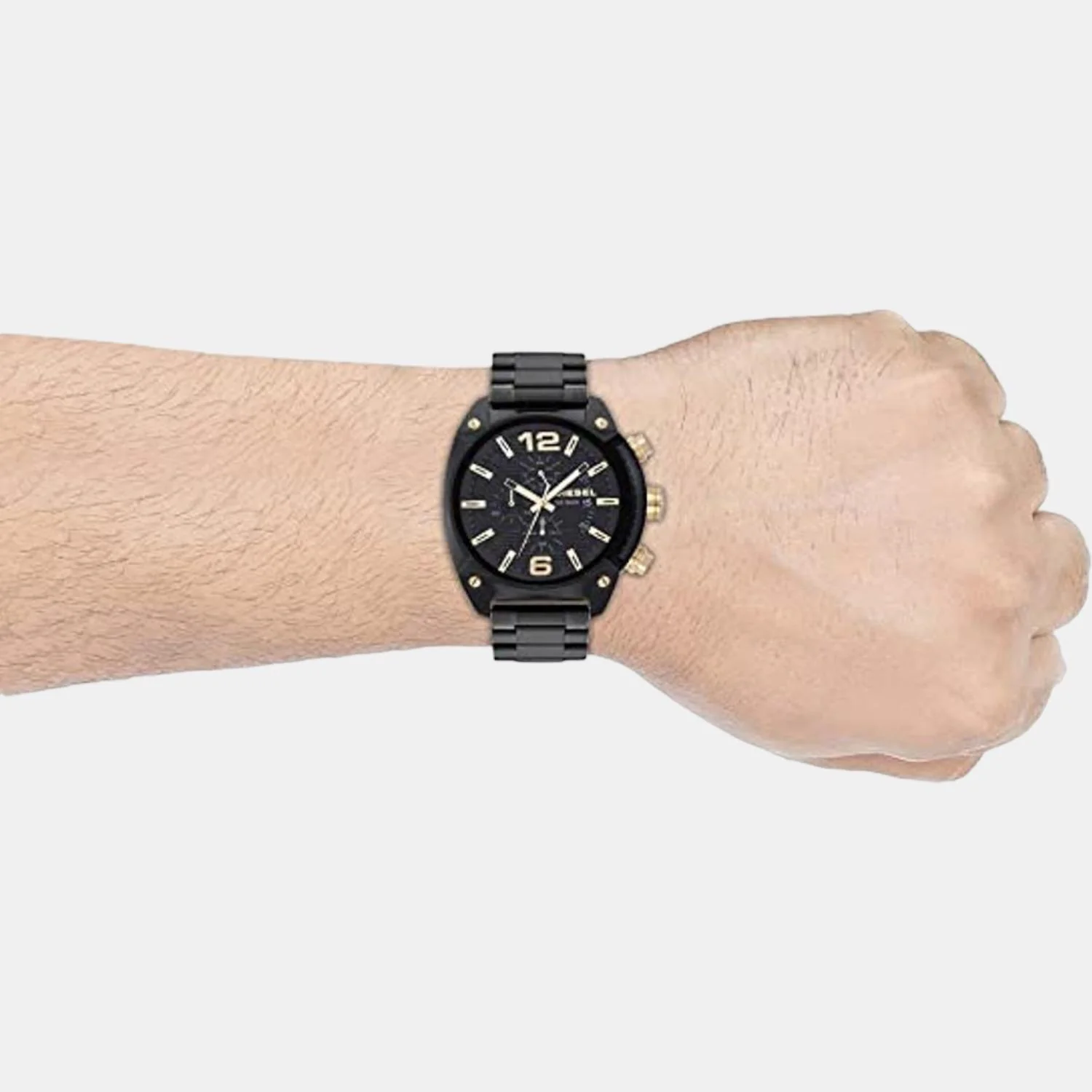Overflow Men Quartz Black Dial Chronograph Stainless Steel Watch DZ4504 - Image 4