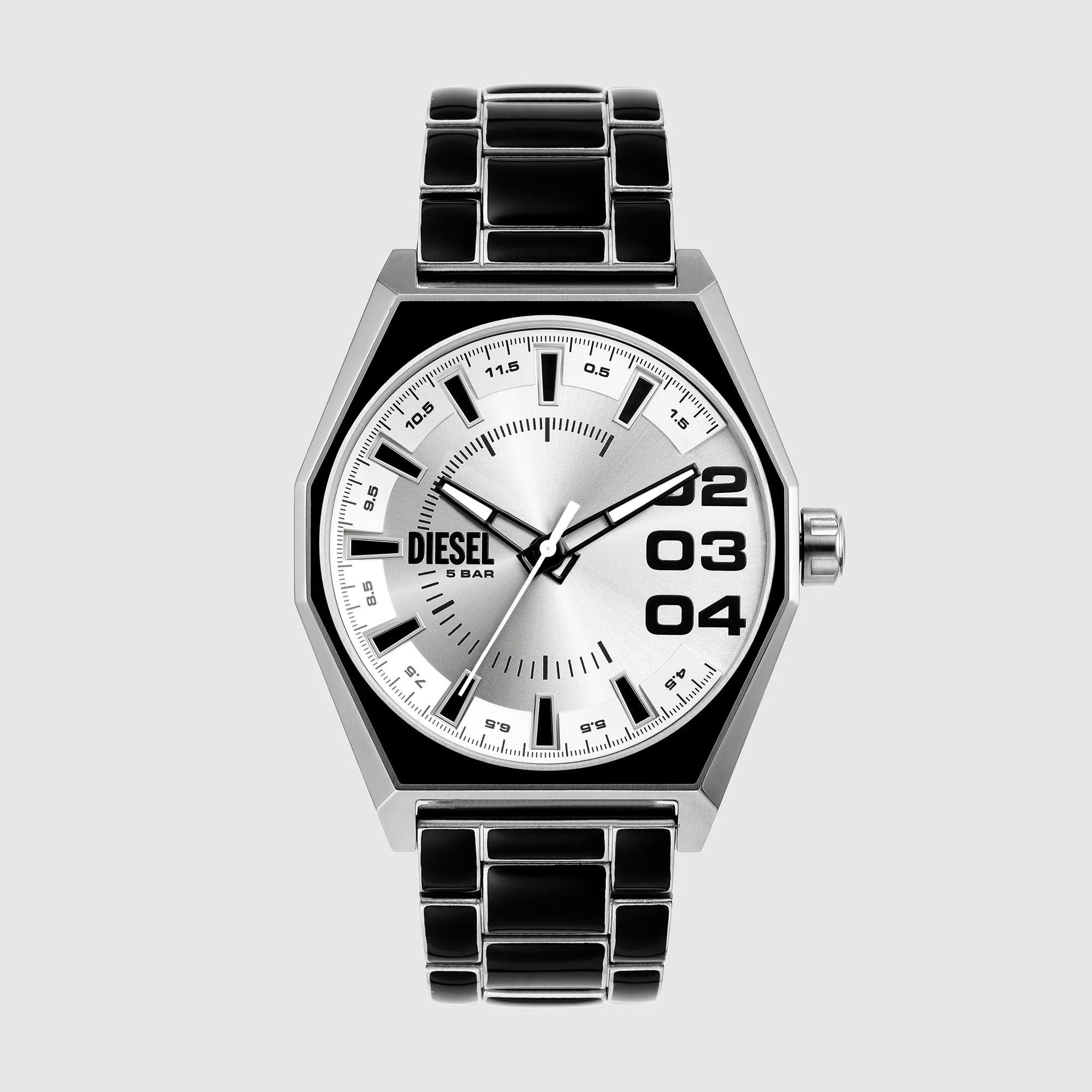 Scraper Men Quartz Silver Dial Analog Stainless Steel Watch DZ2195