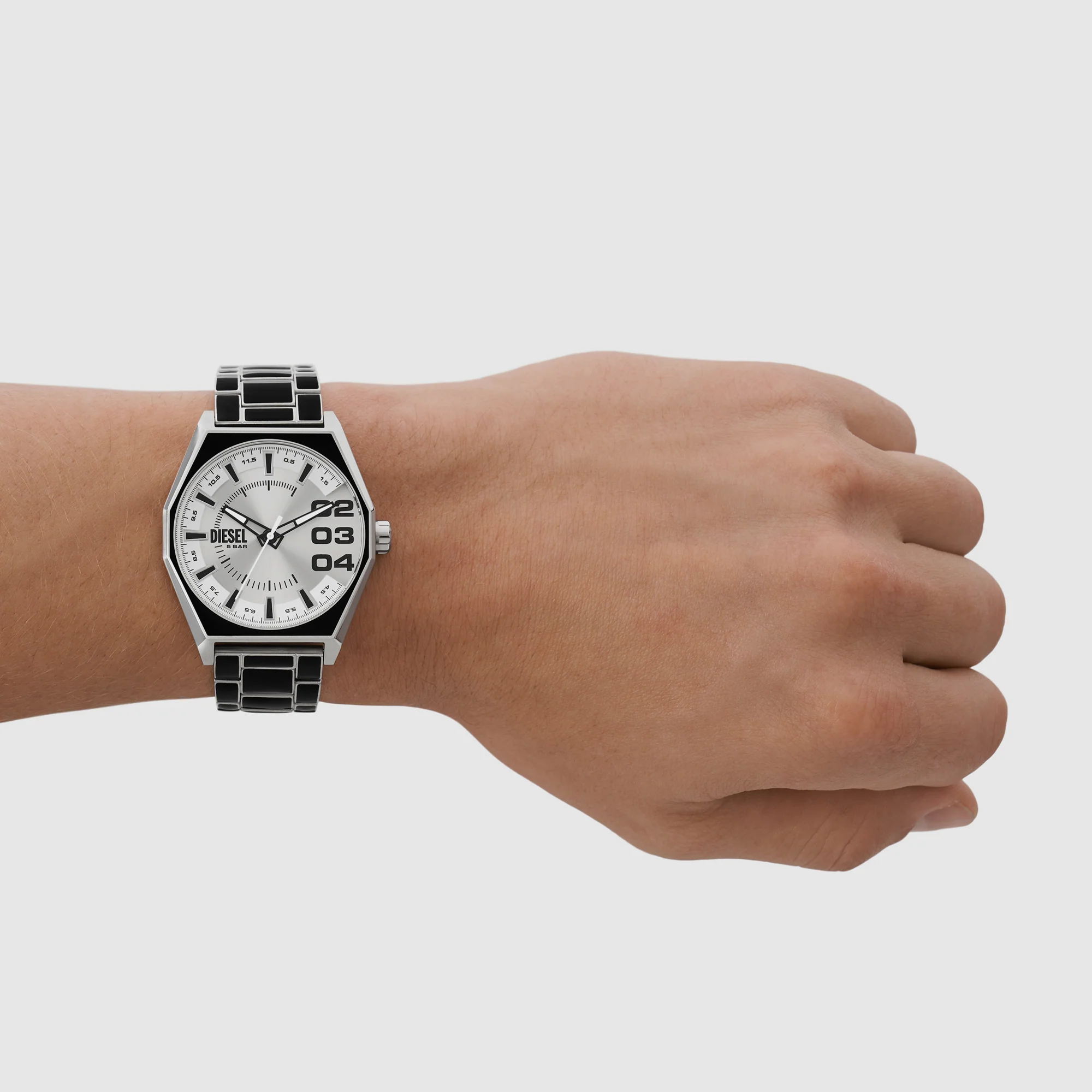 Scraper Men Quartz Silver Dial Analog Stainless Steel Watch DZ2195 - Image 4