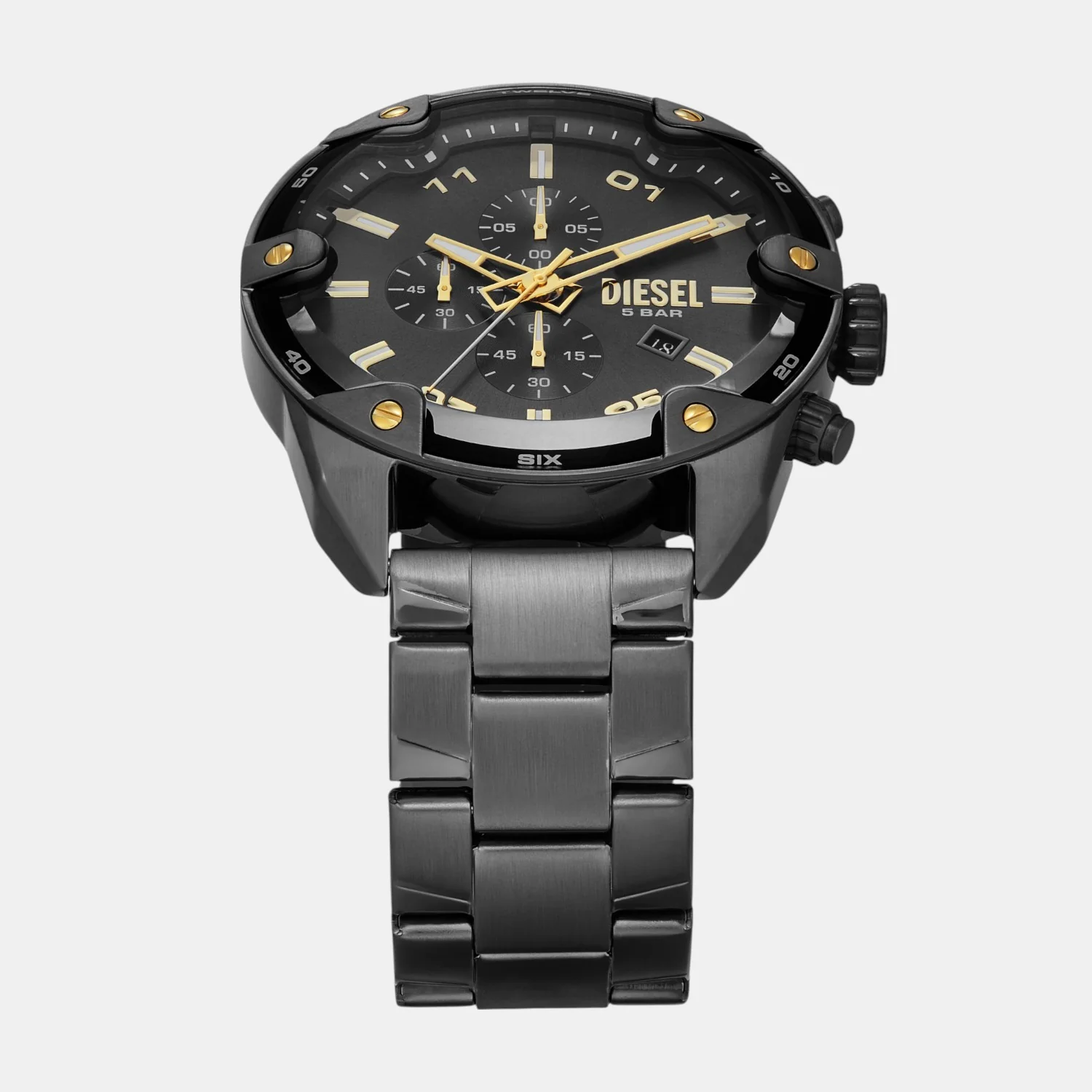 Spiked Men Quartz Grey Dial Chronograph Stainless Steel Watch DZ4669 - Image 3