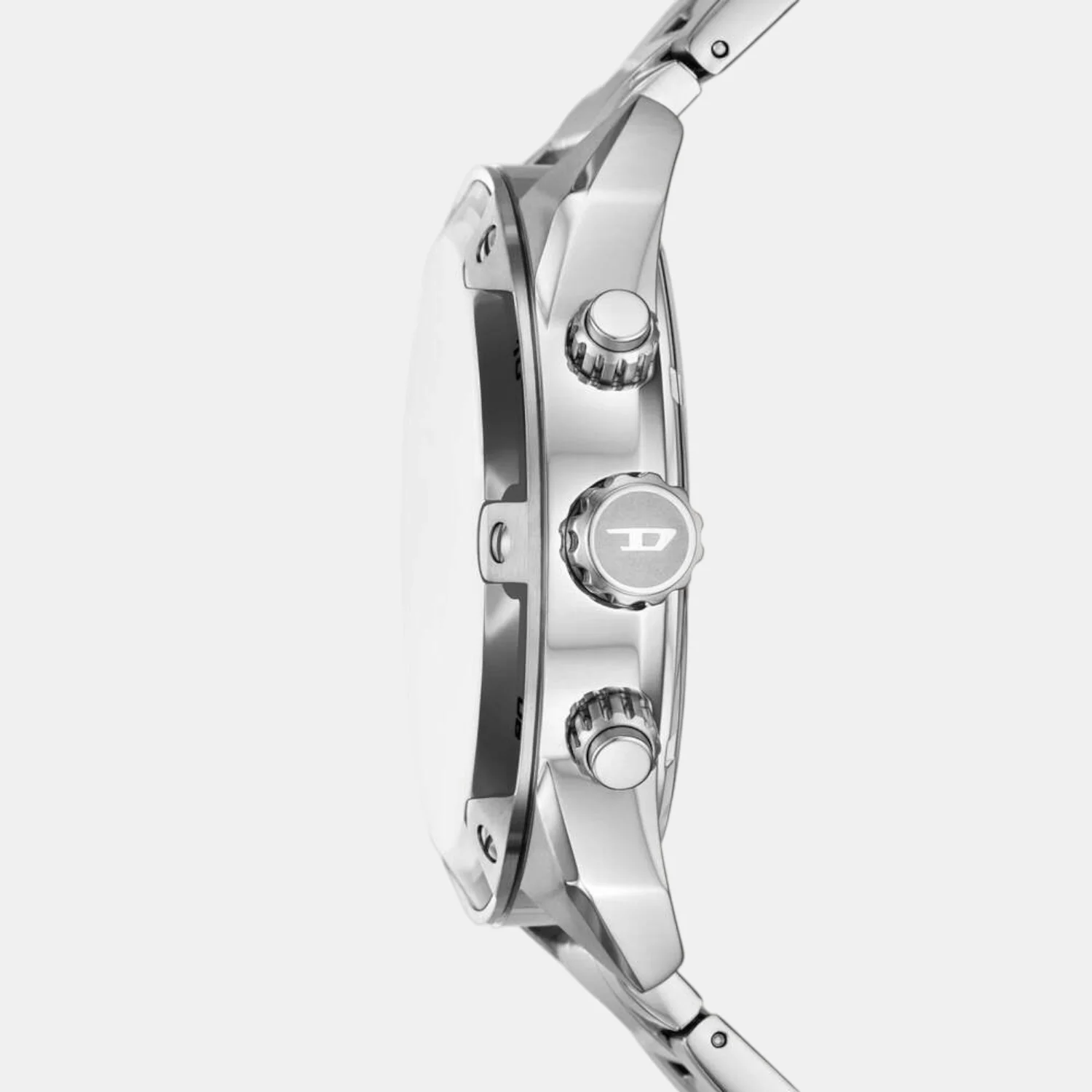 Spiked Men Quartz Silver Dial Chronograph Stainless Steel Watch DZ4677 - Image 2