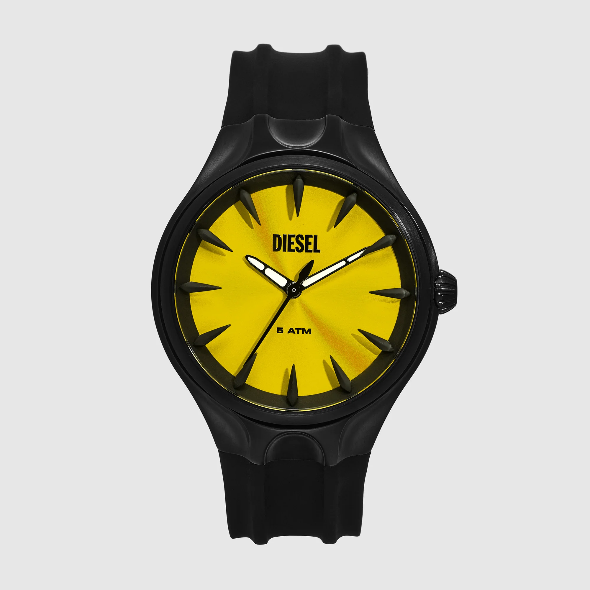 Streamline Men Quartz Yellow Dial Analog Silicone Watch DZ2201