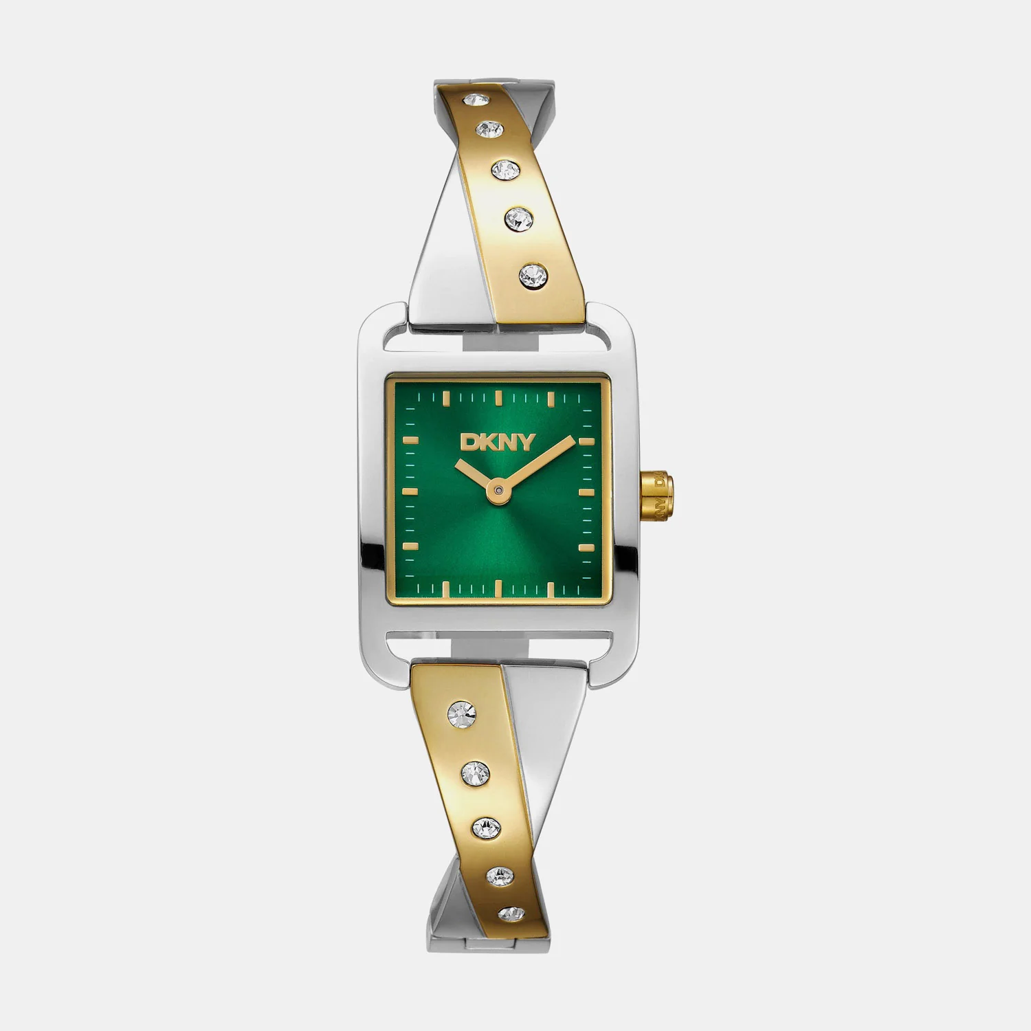 City Bangle Women Quartz Green Dial Analog Stainless Steel Watch DK1L005M0045
