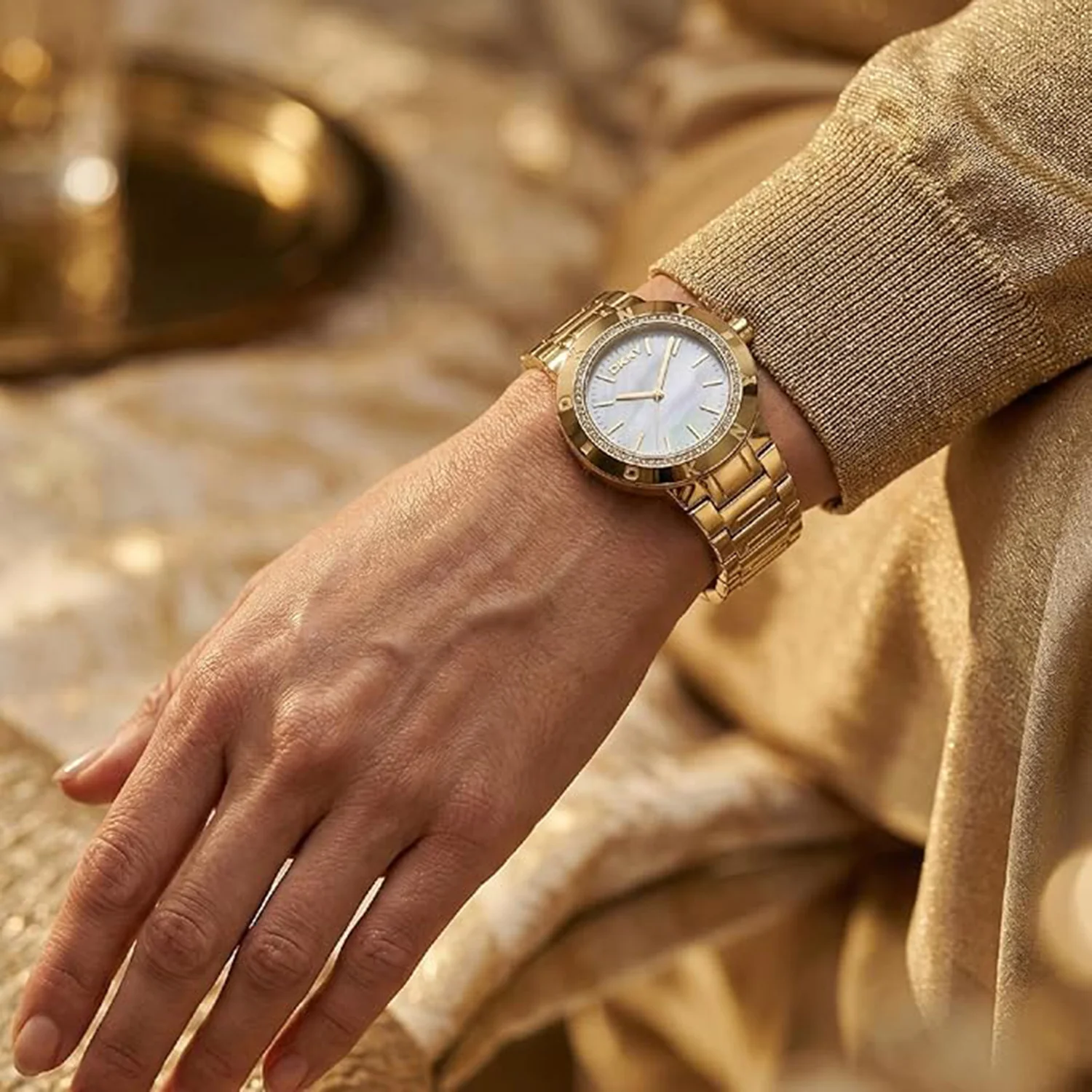 Eastside Logo Women Quartz White Mother Of Pearl Dial Analog Stainless Steel Watch DK1L023M0035 - Image 5