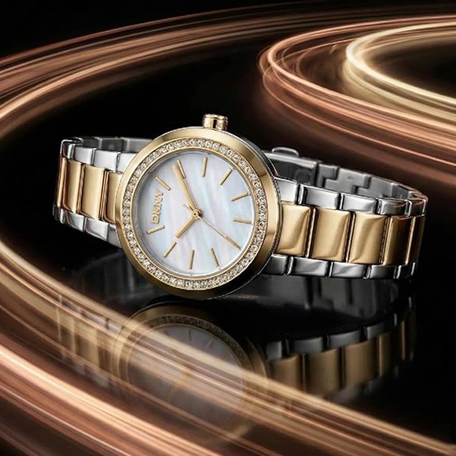 Eastside Mini Women Quartz White Mother Of Pearl Dial Analog Stainless Steel Watch DK1L024M0155 - Image 4