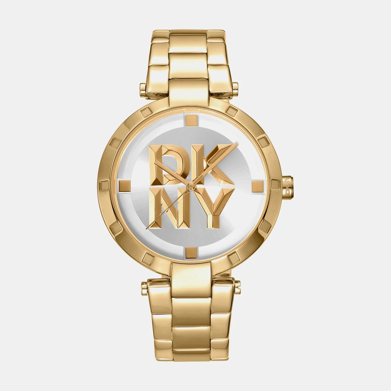 Essential Logo Women Quartz Silver White Dial Analog Stainless Steel Watch DK1L041M0065