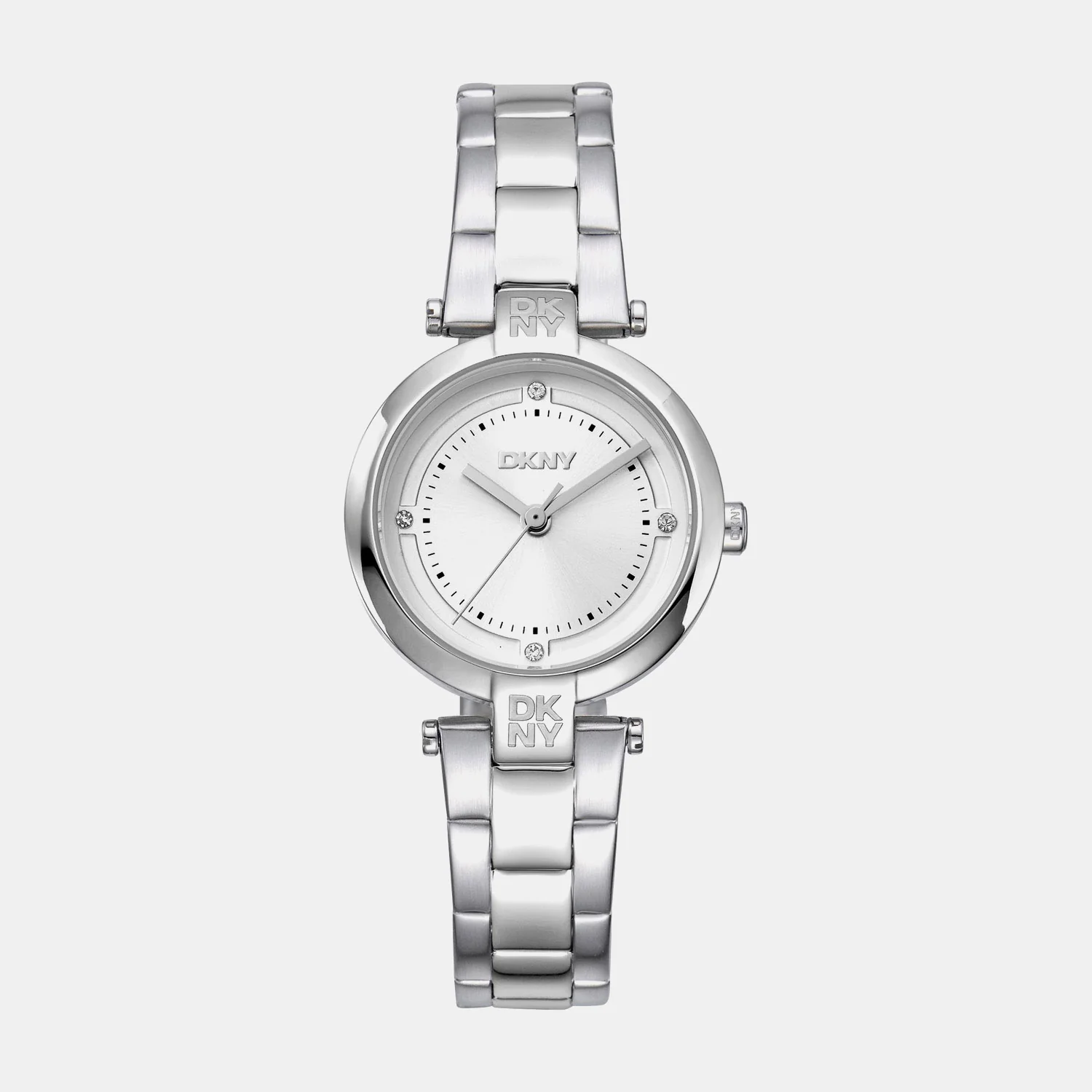 Essential Mini Women Quartz Silver Dial Analog Stainless Steel Watch DK1L043M0045