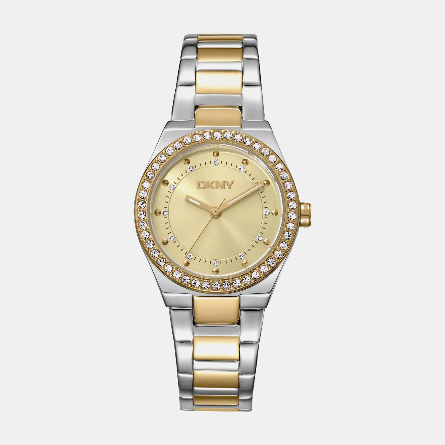 Evening Women Quartz Champagne Dial Analog Stainless Steel Watch DK1L100M0085