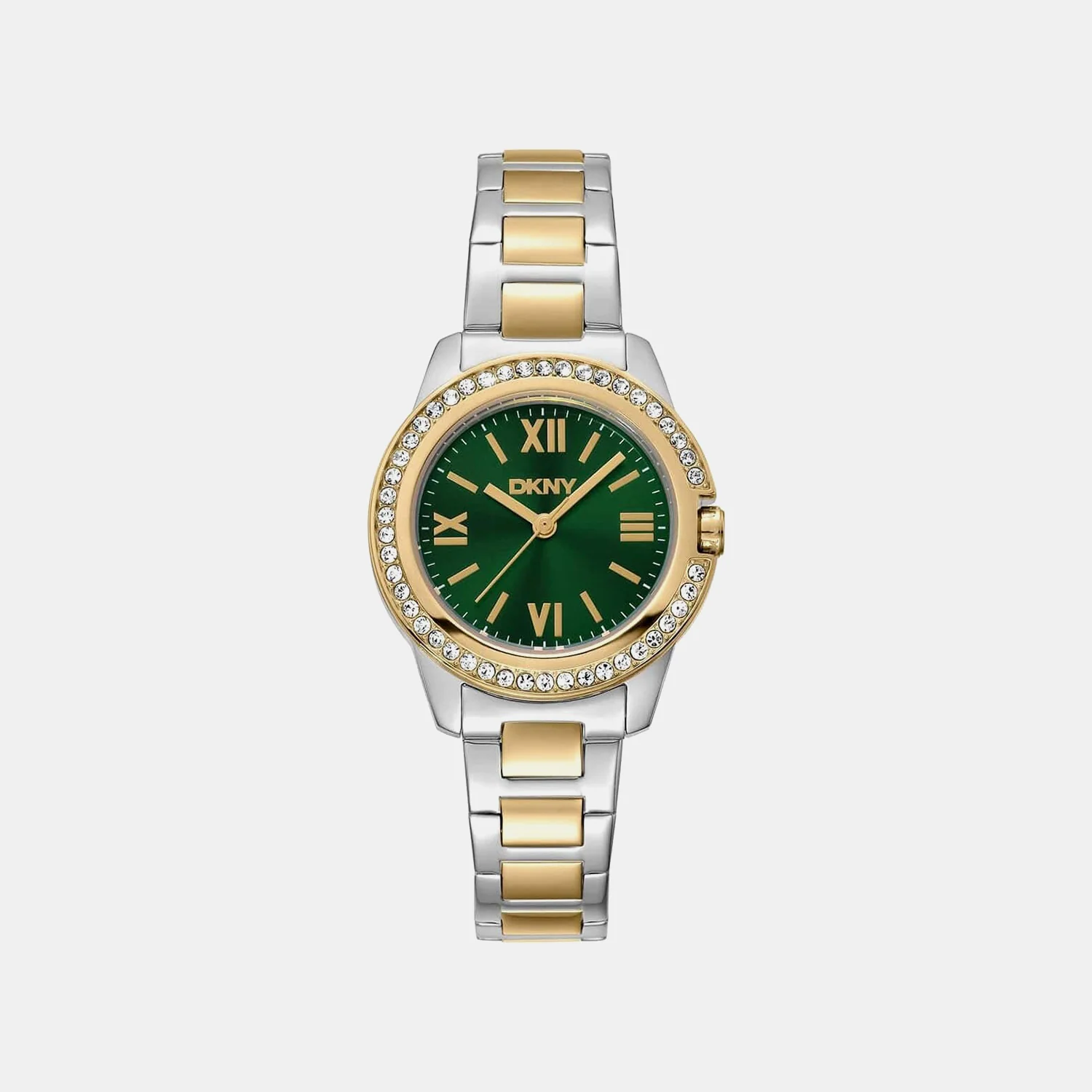 Evening Women Quartz Dark Green Dial Analog Stainless Steel Watch DK1L105M0095
