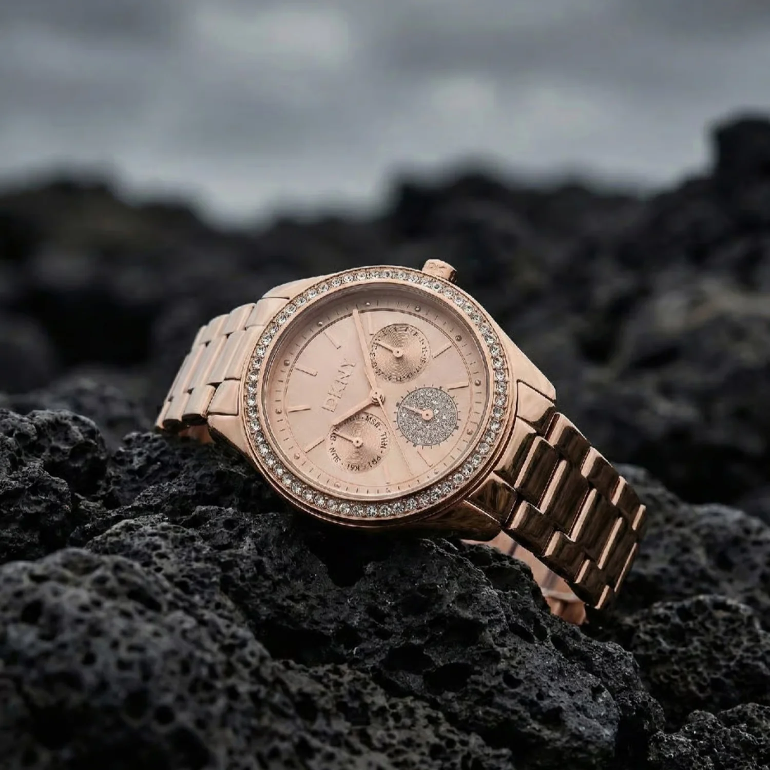 Evening Women Quartz Rose Gold Dial Multi-Function Stainless Steel Watch DK1L129M0065 - Image 6