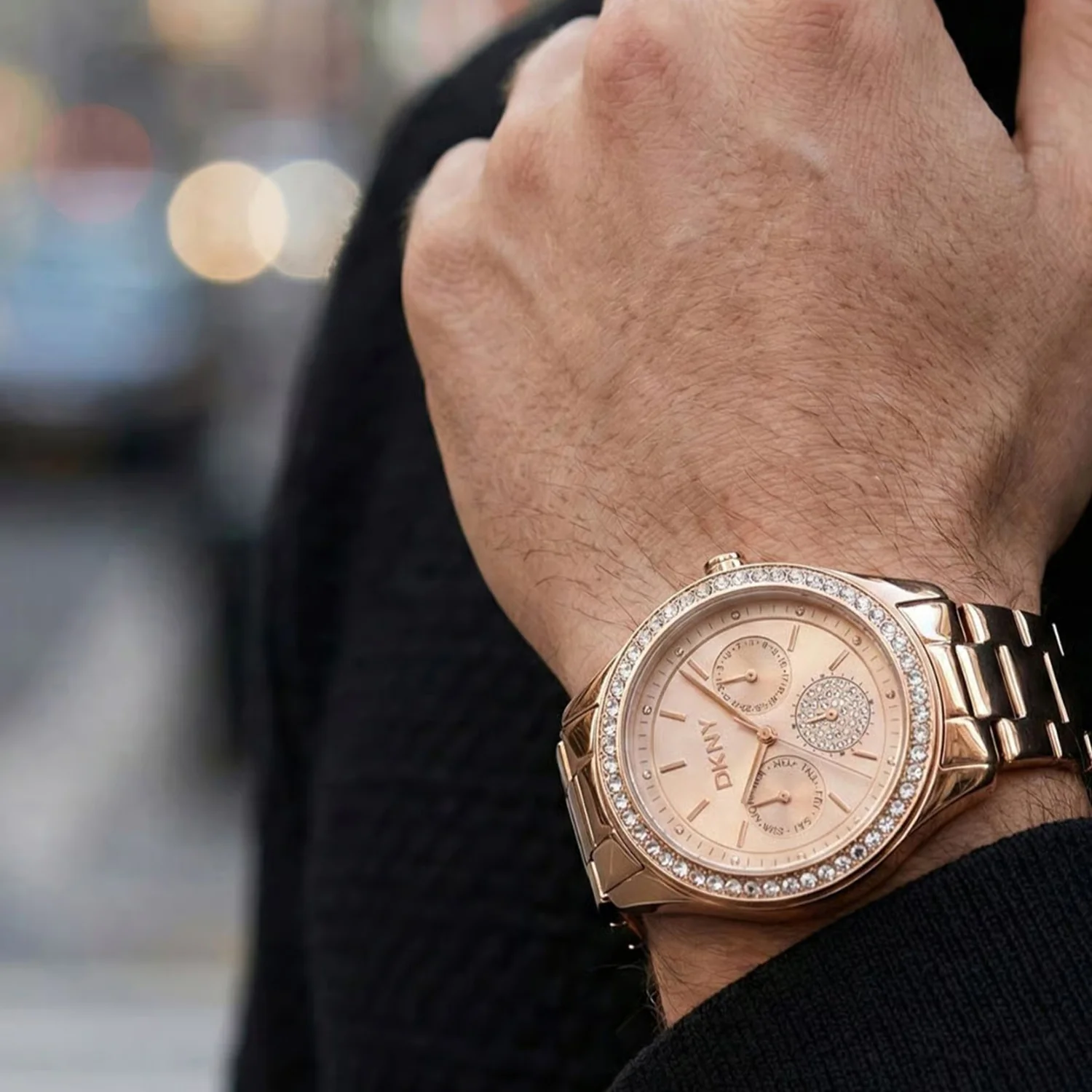 Evening Women Quartz Rose Gold Dial Multi-Function Stainless Steel Watch DK1L129M0065 - Image 7