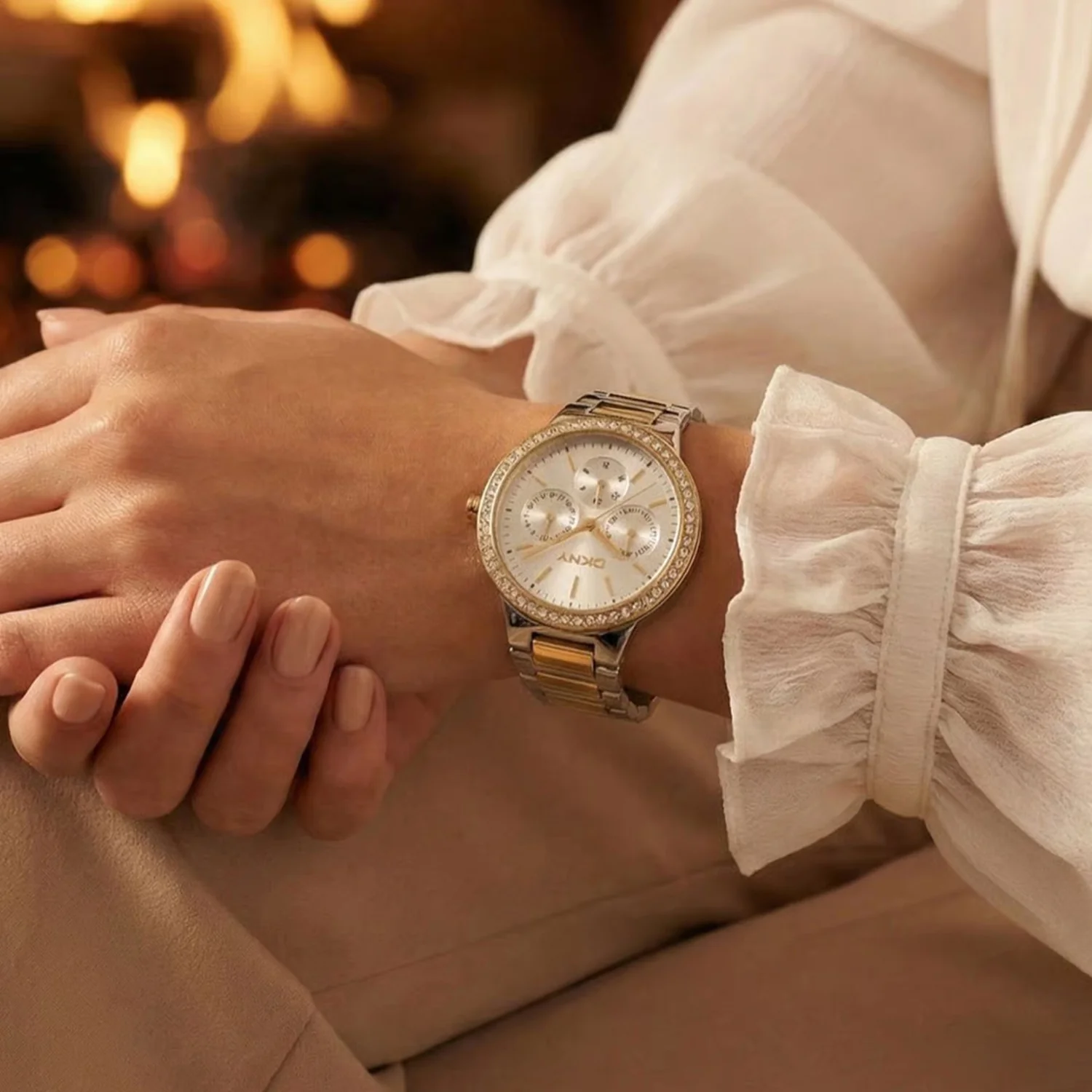 Evening Women Quartz Silver Dial Multi-Function Stainless Steel Watch DK1L084M0095 - Image 7